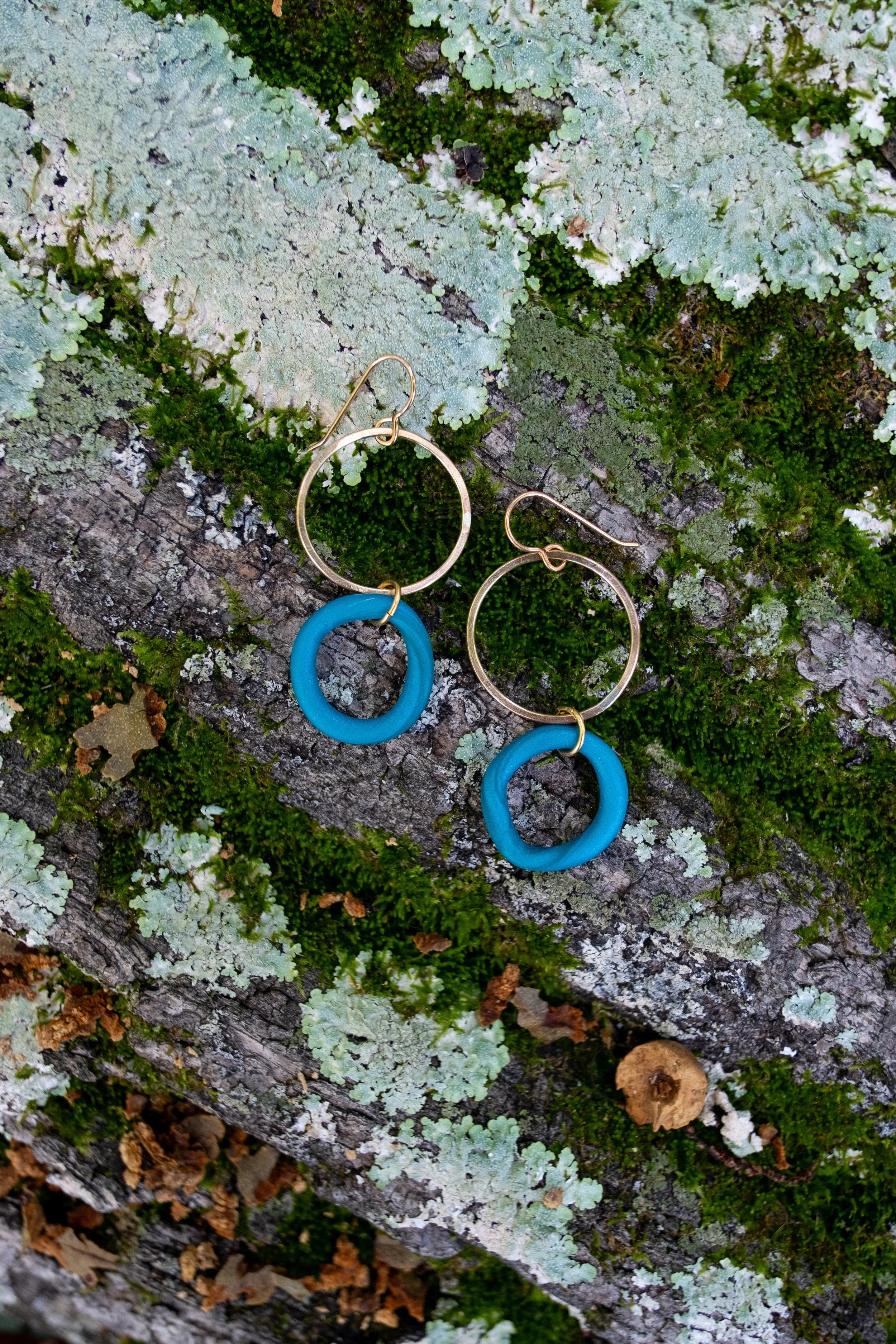 Teal & Brass Dangles