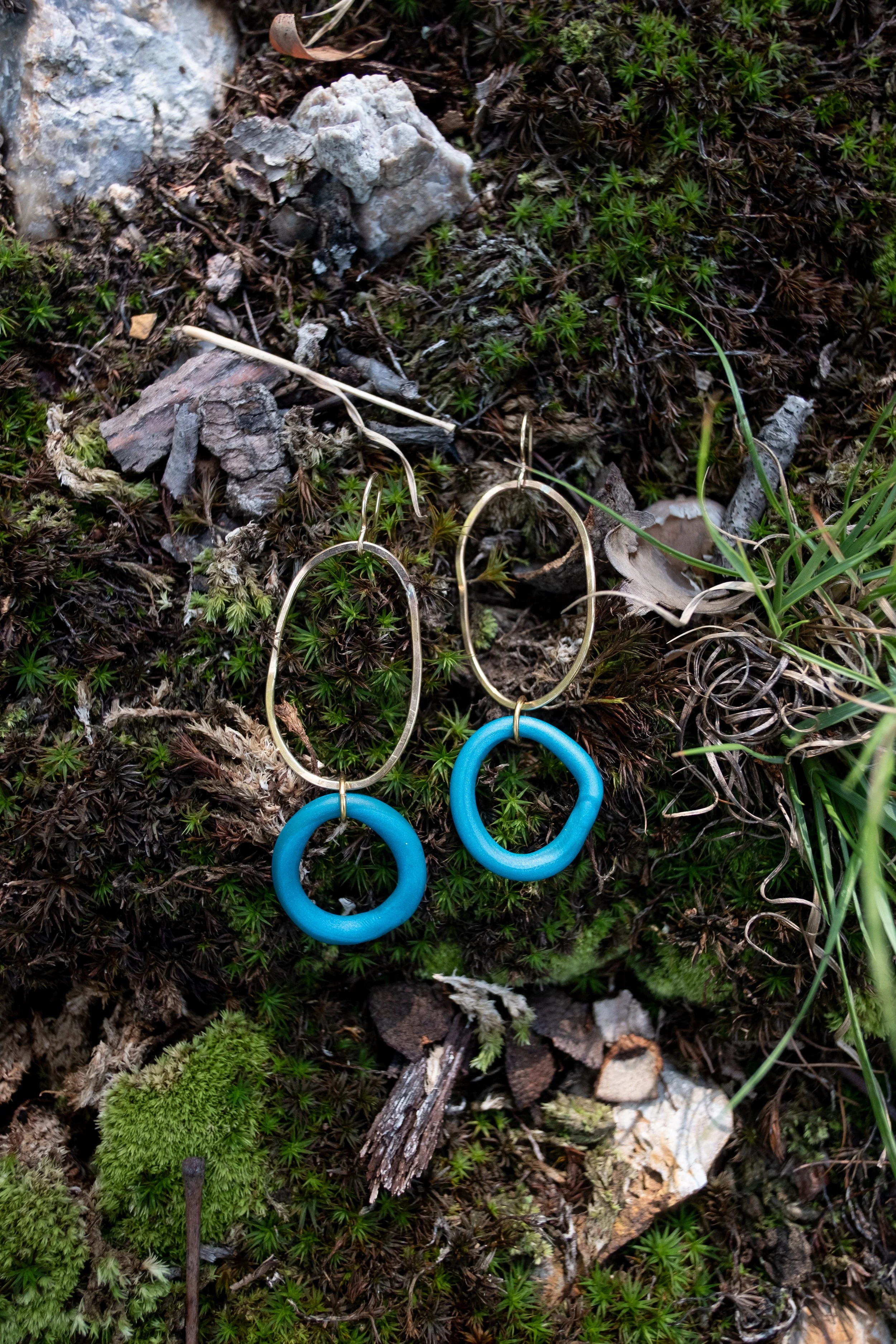 Teal & Brass Dangles