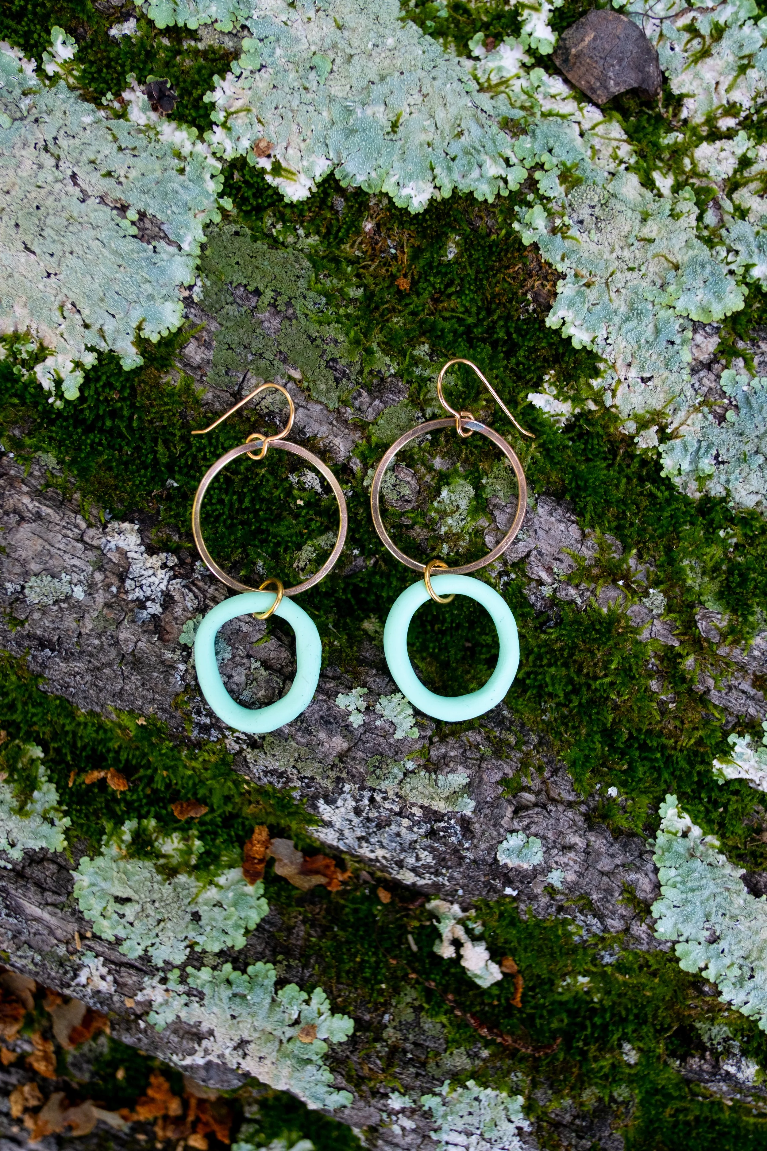 Celeste & Brass Dangles