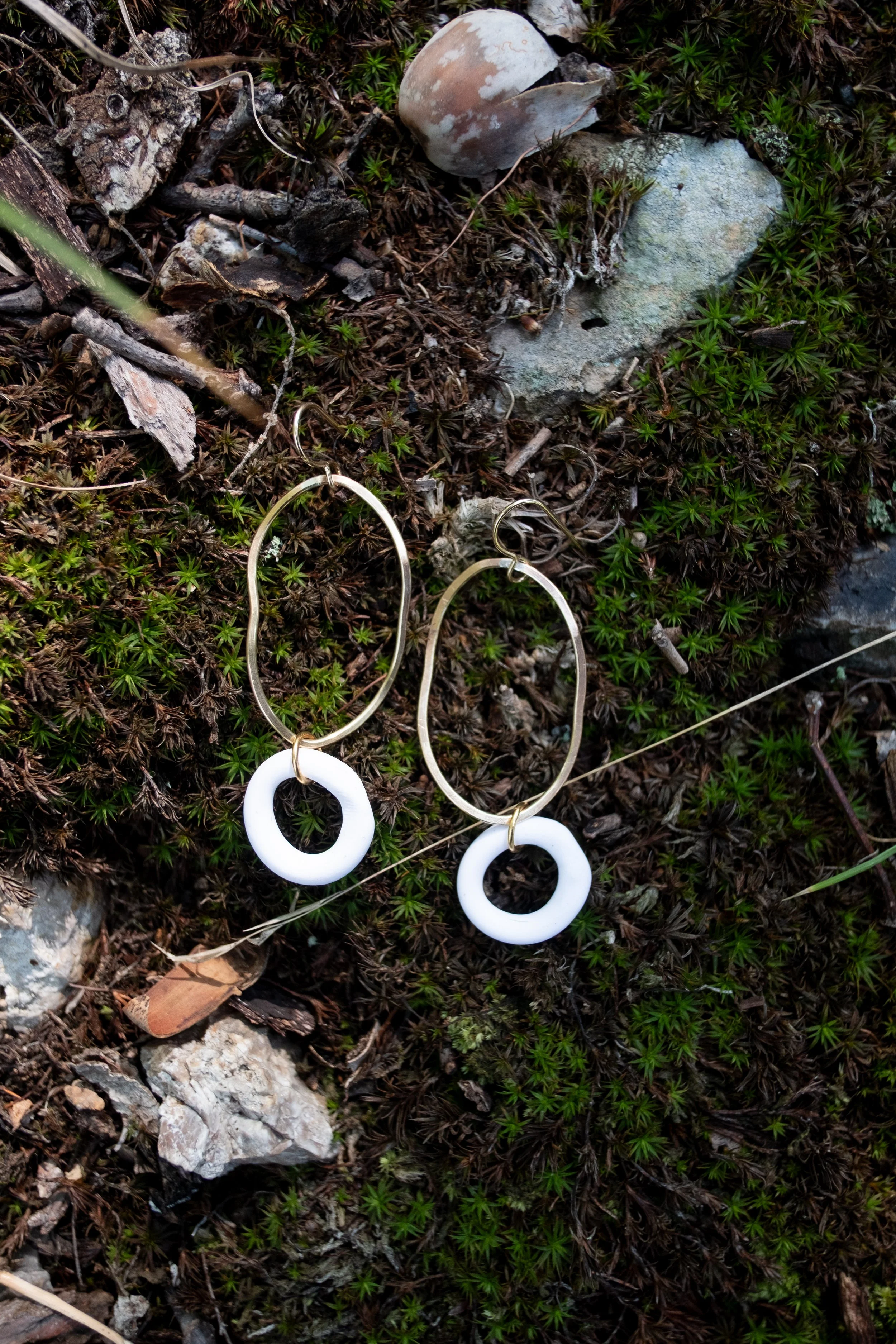 White & Brass Dangles