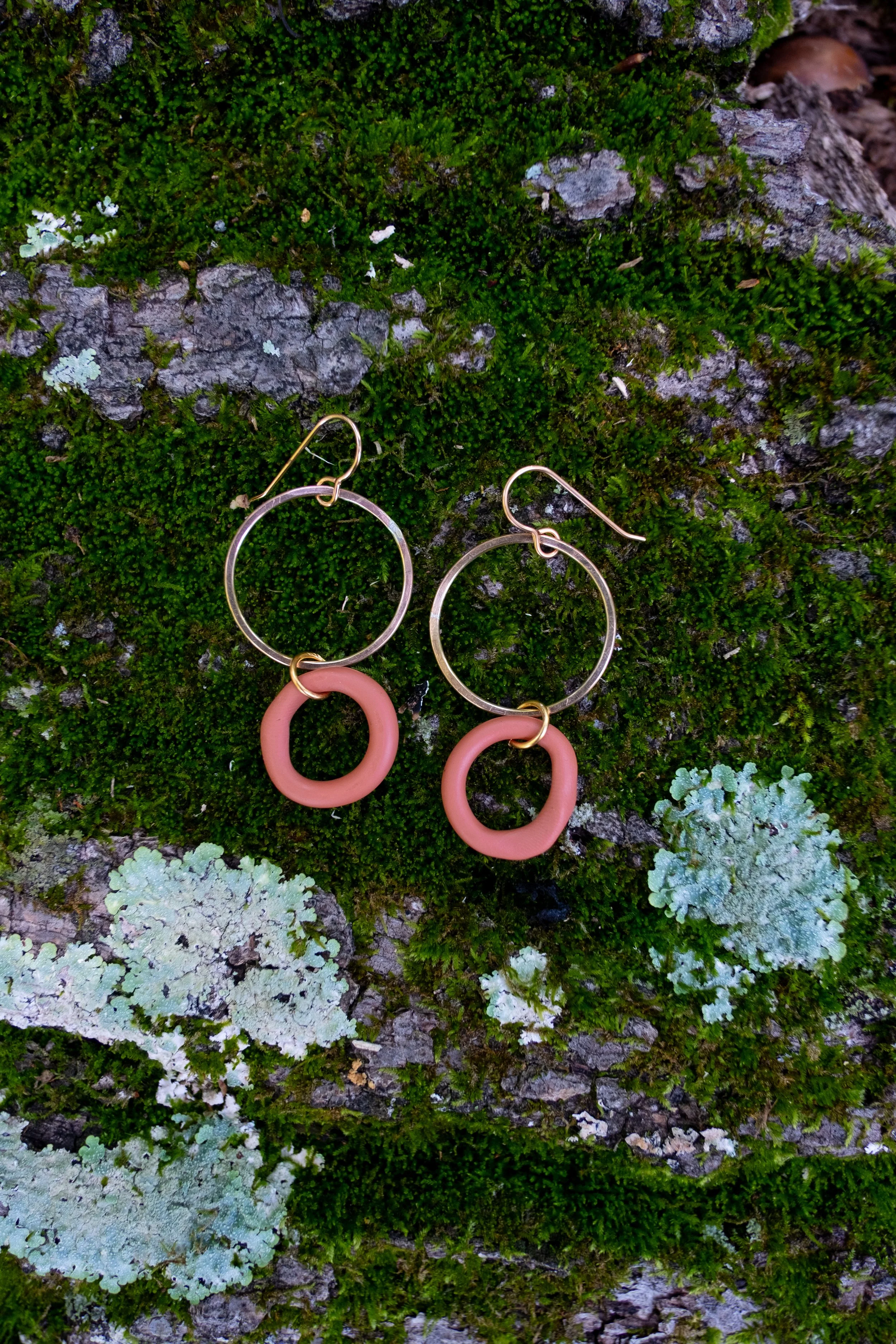 Terra Cotta & Brass Dangles