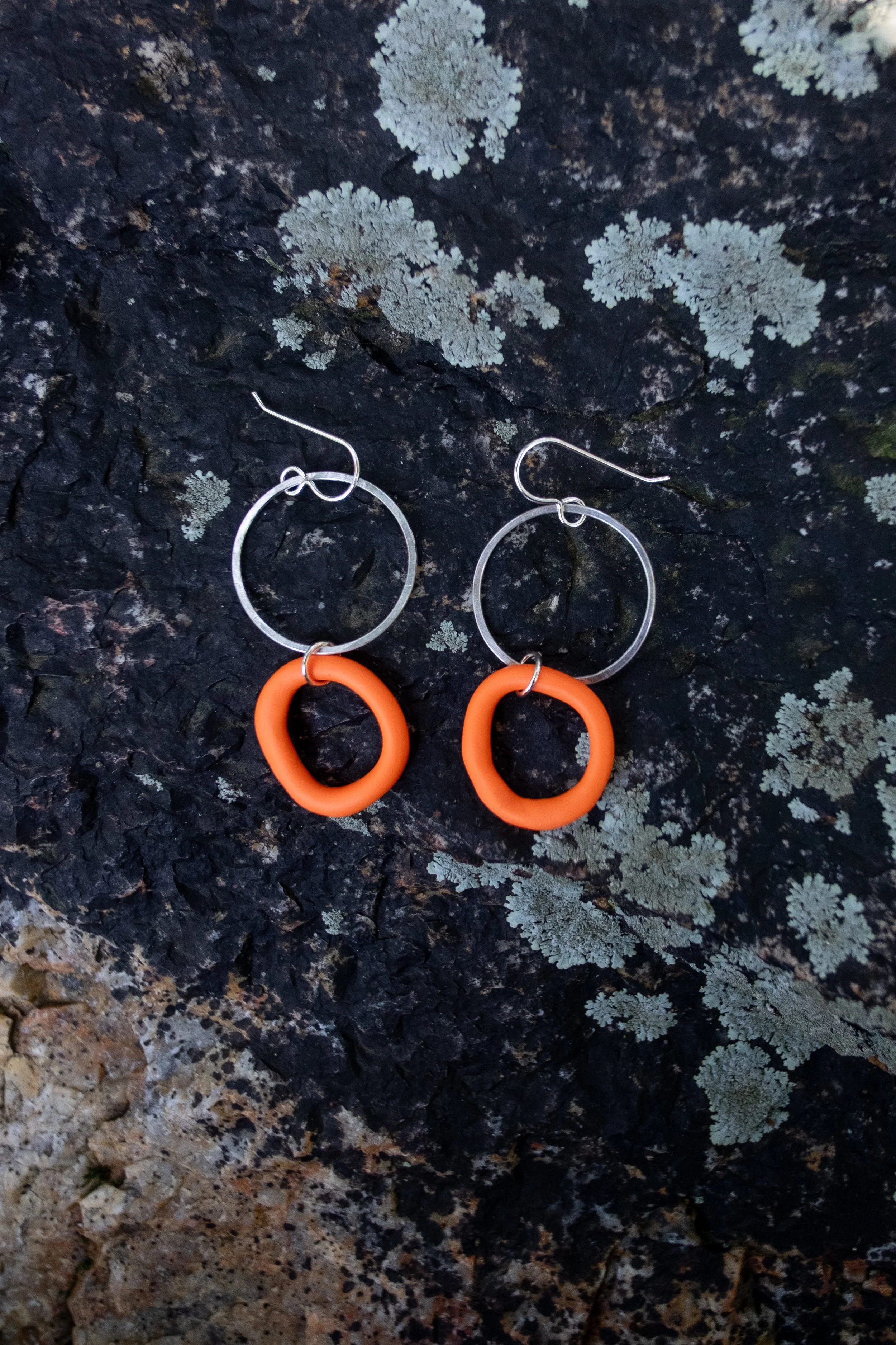 Orange & Silver Dangles