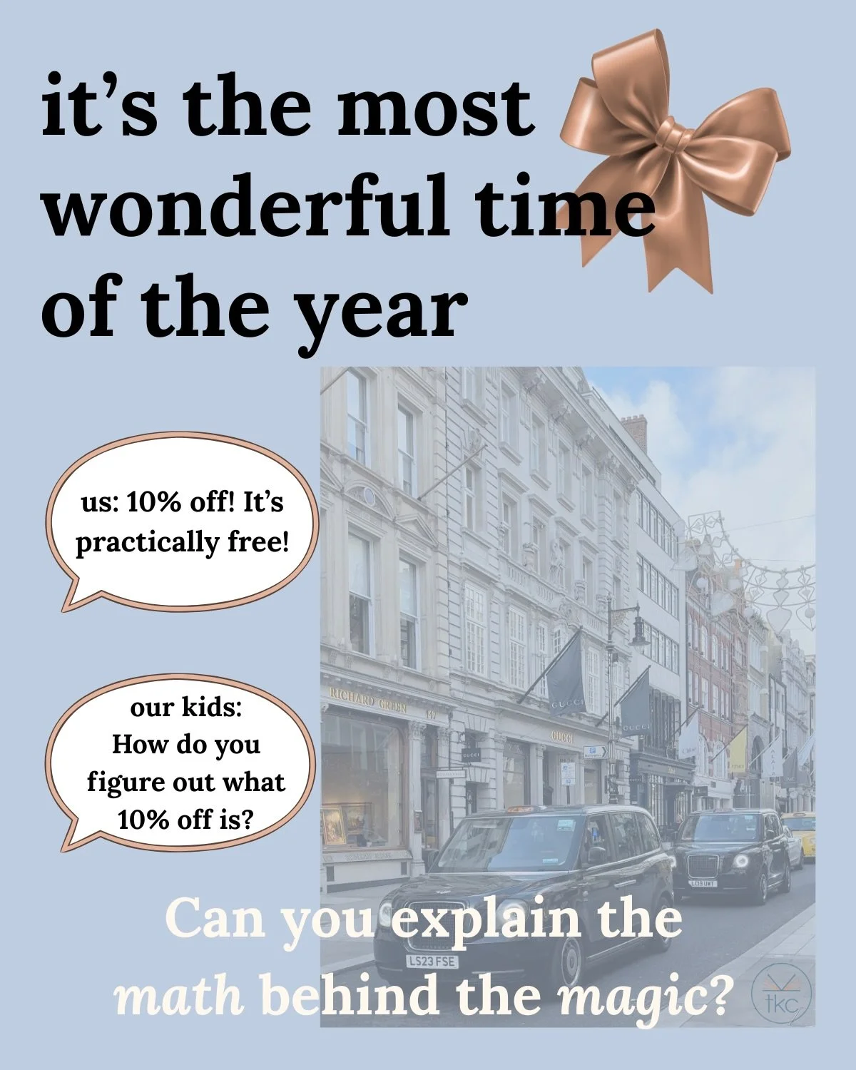 Holiday hack: more gifts, fewer tutoring sessions. Know the math behind discounts without stress or tricks. Let&rsquo;s turn confusion into confidence together!
.
.
.
.
.
#learnwithtkc #math #elementarymath #holidayshopping #blackfriday #cybermonday 