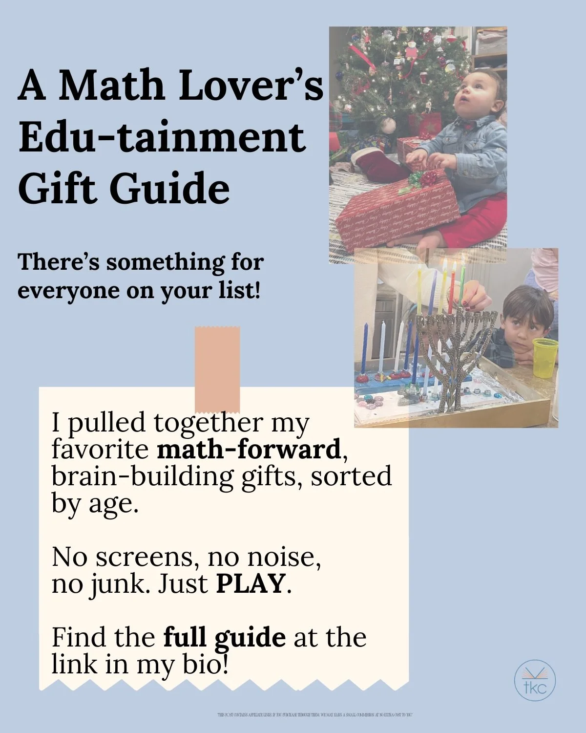 Gifts that count. Literally 🎁➕

Check out the link in my bio for math-minded gifts for your favorite kids! 
.
.
.
.
.
#learnwithtkc #math #giftguide #mathisfun #holiday #shopping #amazon 

PS This guide contains affiliate links.