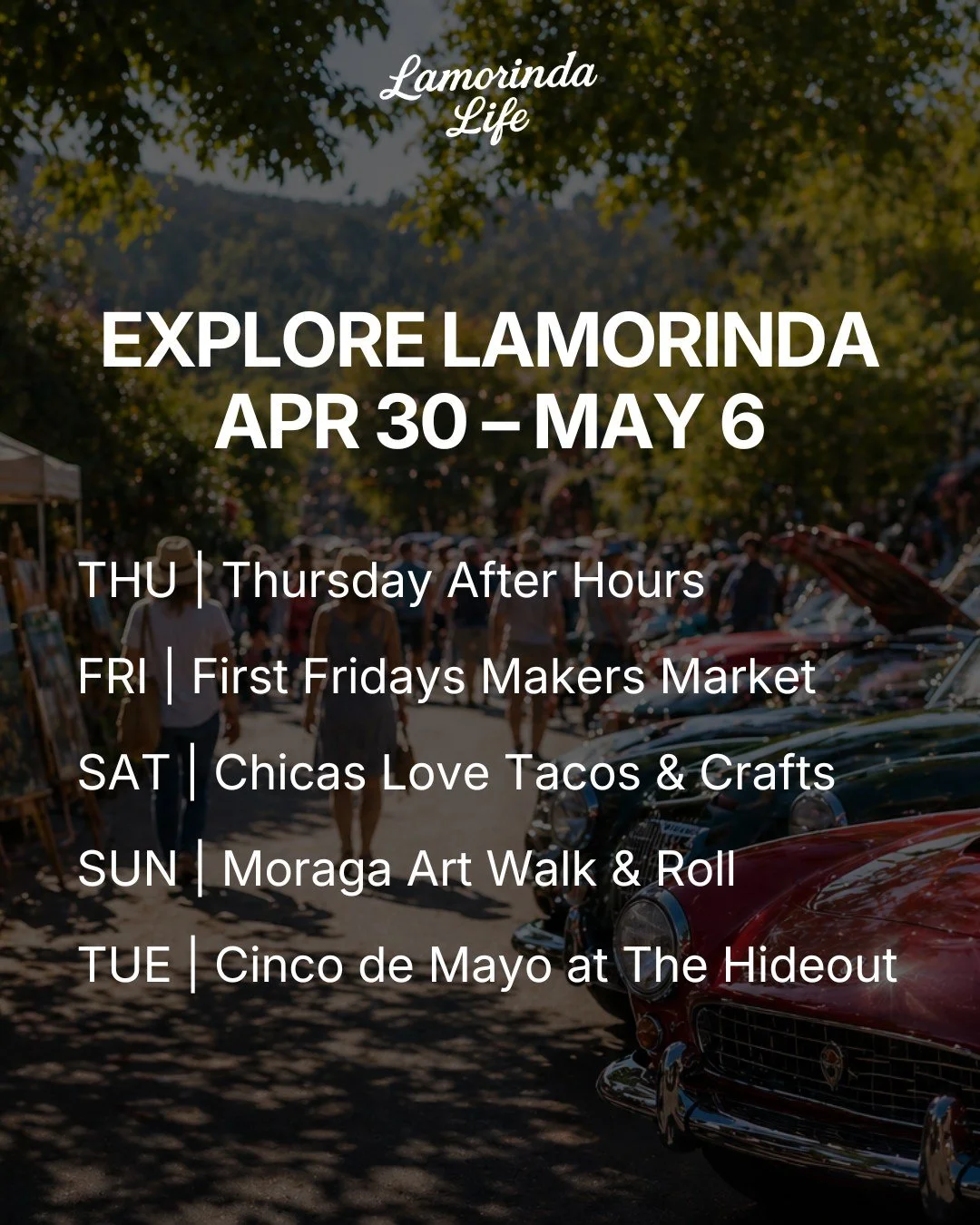 This weekend feels like one to keep things open and just get out.

A mix of easy drop-ins, something a little more social, and one big Sunday anchor if you want to make a day of it. Cooler weather, but still a good stretch to be outside for a bit.

F