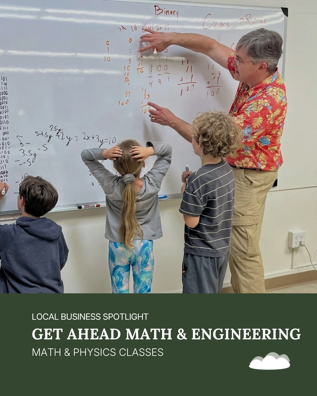 Get Ahead Math &amp; Engineering offers hands-on math and physics classes for elementary school students in downtown Lafayette.

Founded by two local parents, the company began teaching from a rented room at the Lafayette Library in 2025 and later he