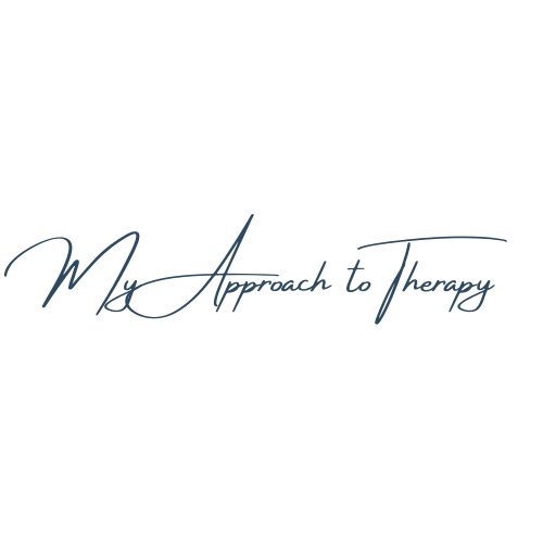 Logo with a circular design and the text 'My Approach to Therapy' in cursive.