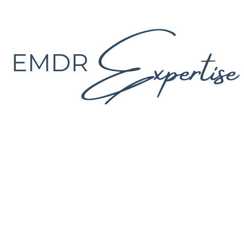 The image features a logo with the words 'EMDR Expertise' in stylized text and 'psychotherapy' below it, indicating a professional mental health service.