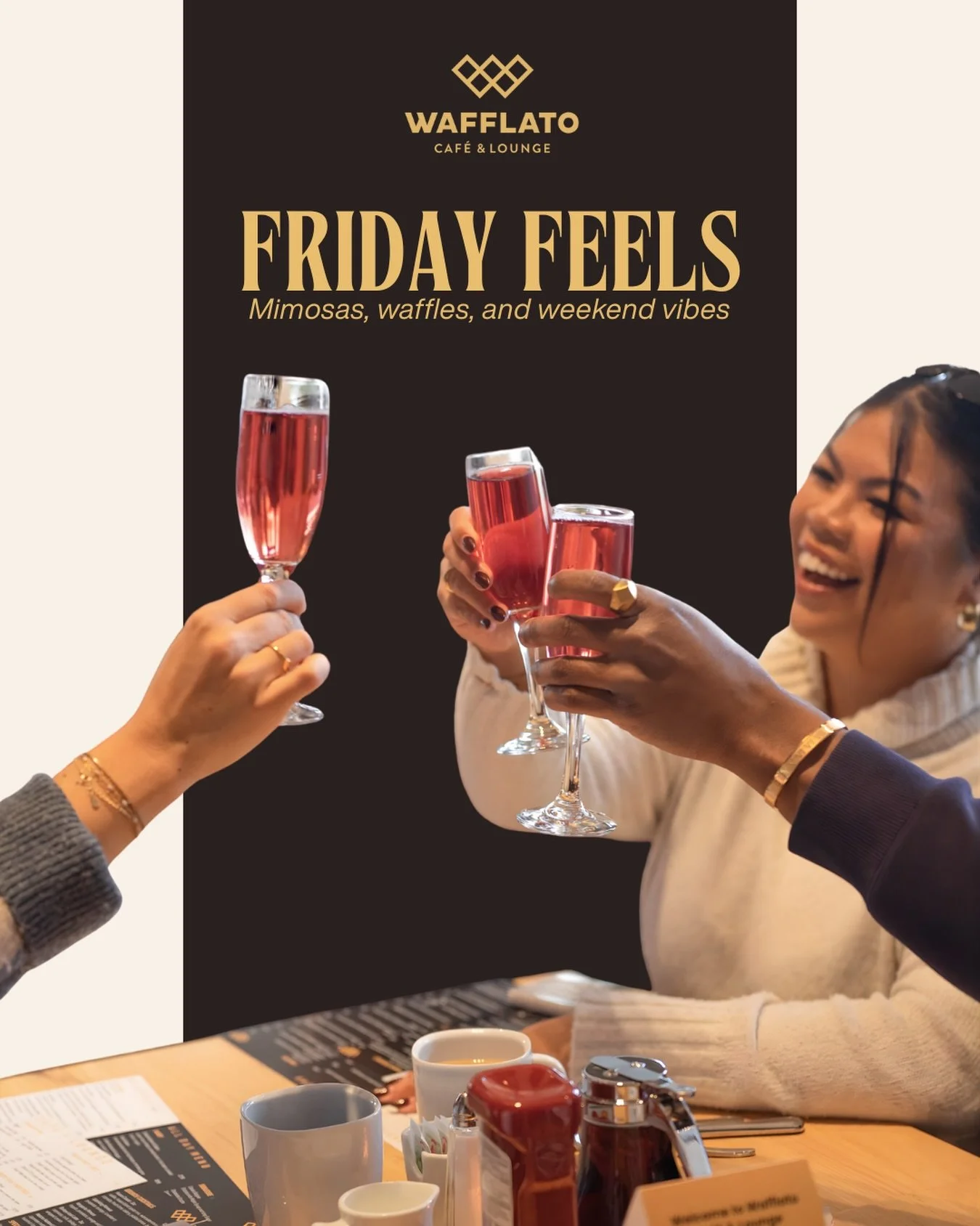 The weekend starts at @calgarywafflato . 🥂

The waffles are hot, the drinks are cold, and the vibes are unmatched.

Whether you&rsquo;re fueling up for a day in the mountains or settling in for a night in the city, make us your first stop.

What are