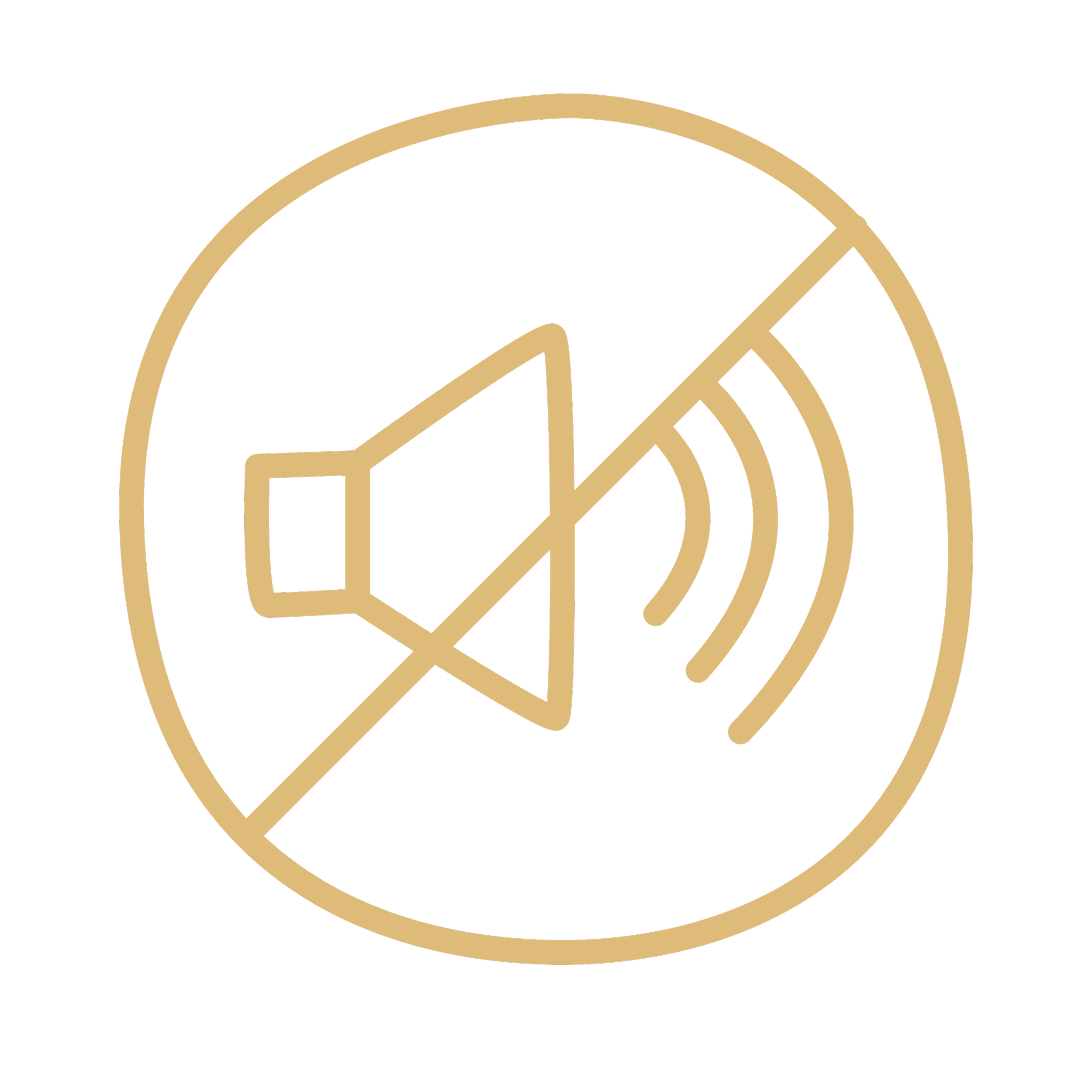 Gold outline of a pie chart and a line graph within a circle on a black background.