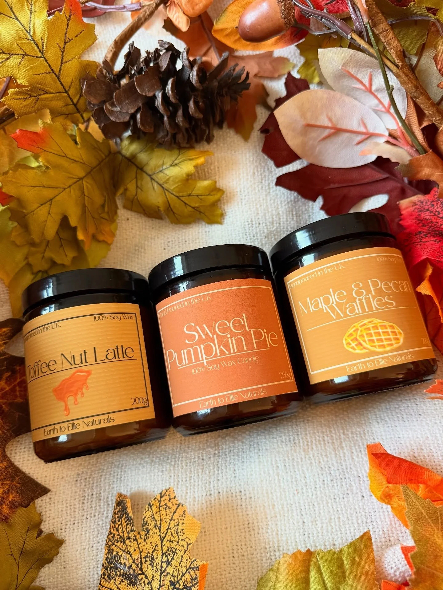 Autumn vibes in full swing 🍂🧡 
All of this and more will be available from Friday 3rd October, when my new website officially launches:

earthtoellienaturals.co.uk 

This range will feature all things autumn, from maple sweetness, to cosy cashmere,