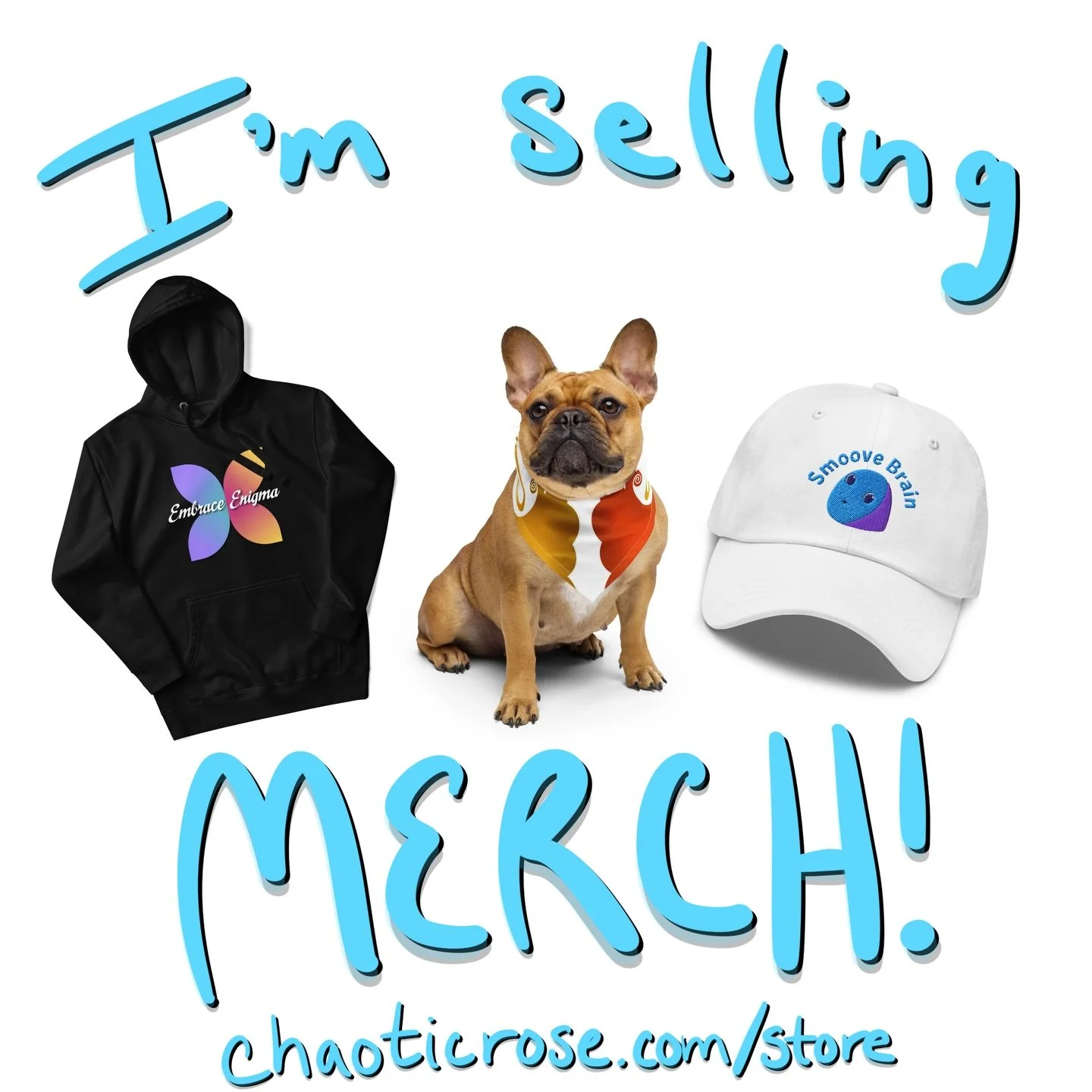 I&rsquo;m selling art merch! Check it out, we&rsquo;ve got hoodies, desk mats, scrunchies and more! Please share this post as well, I think people would like a lot of these items 😊
Just go to chaoticrose.com/store OR the link in my bio!