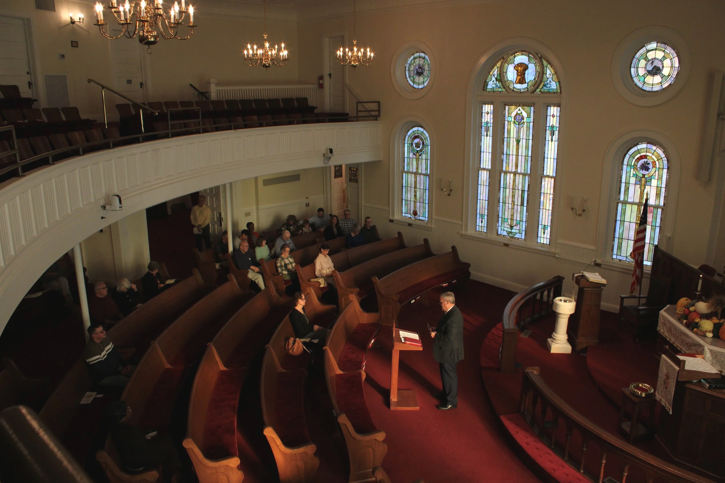 The historic 1914 sanctuary at Centenary UMC in Smithfield, NC