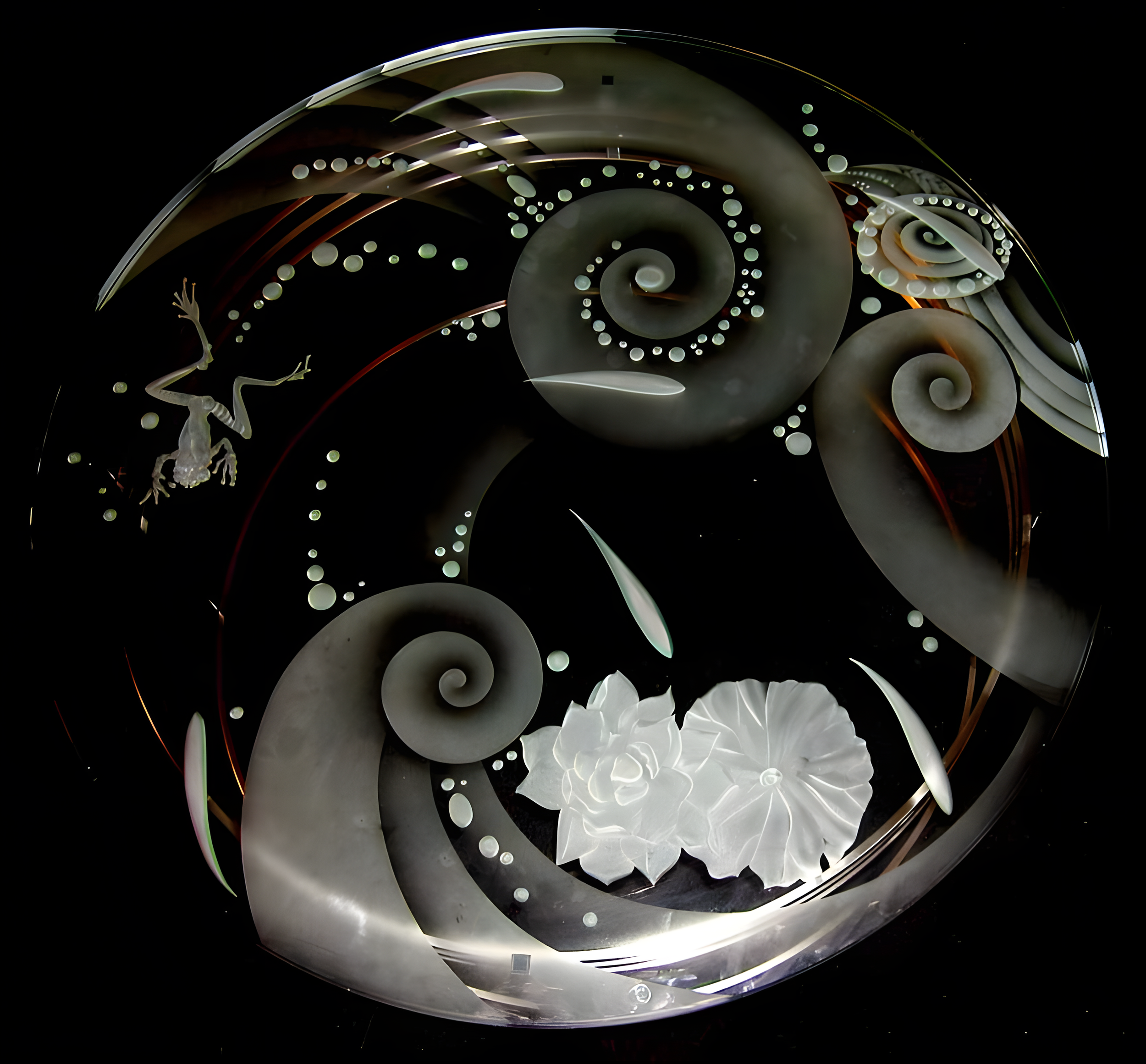 Carved Glass round table