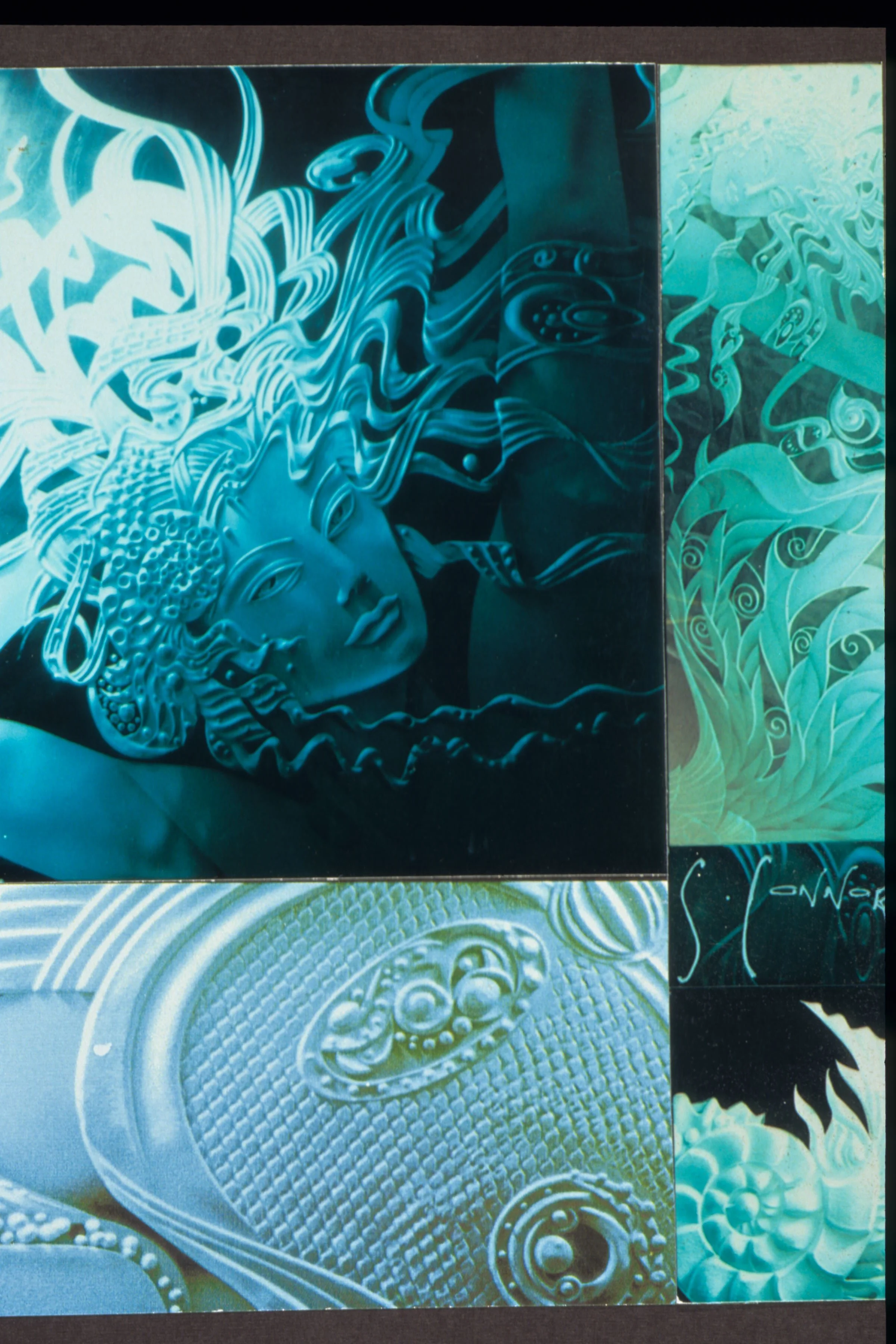 Carved glass Mermaid Piano Top