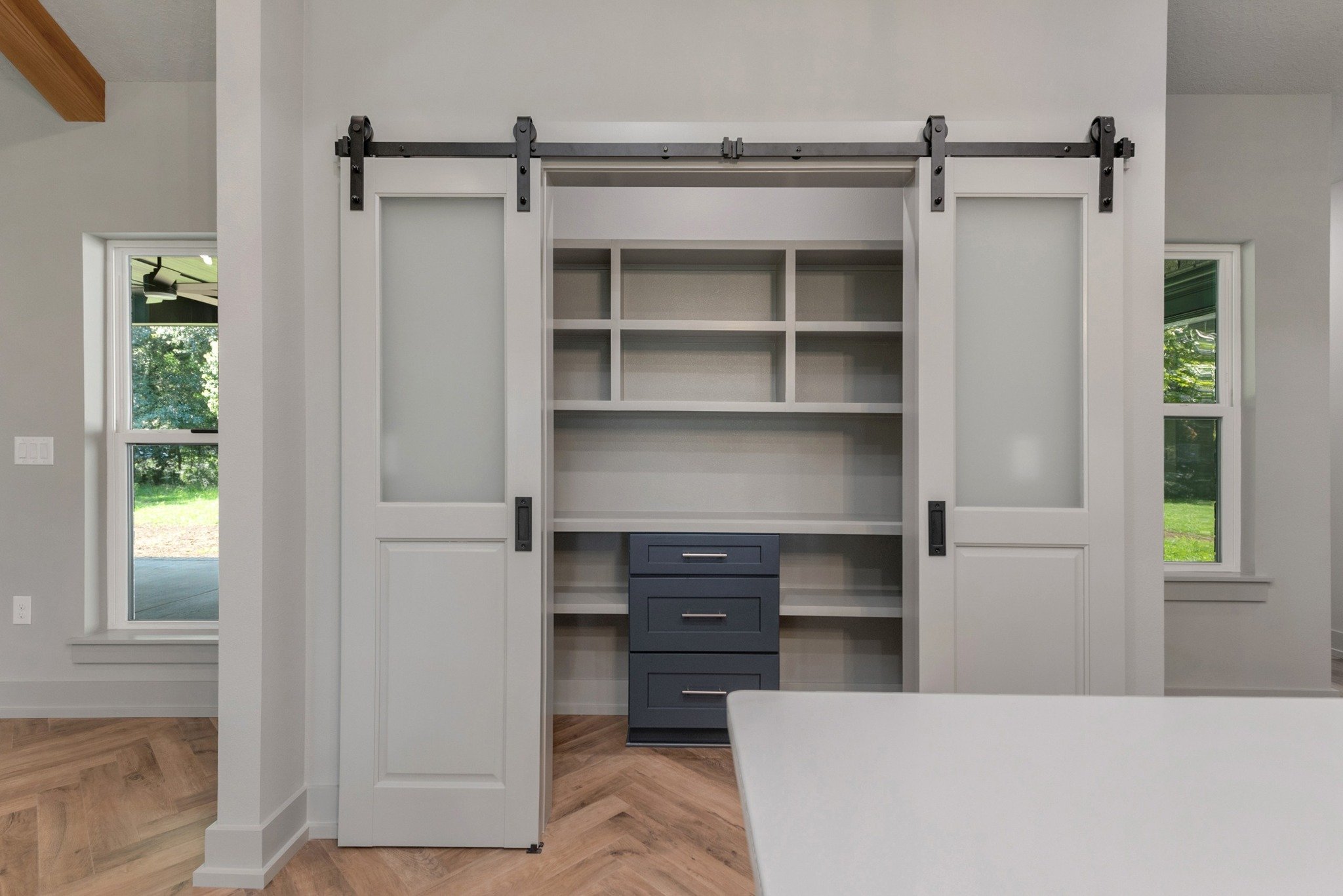 Decorative accent wall with trim detail