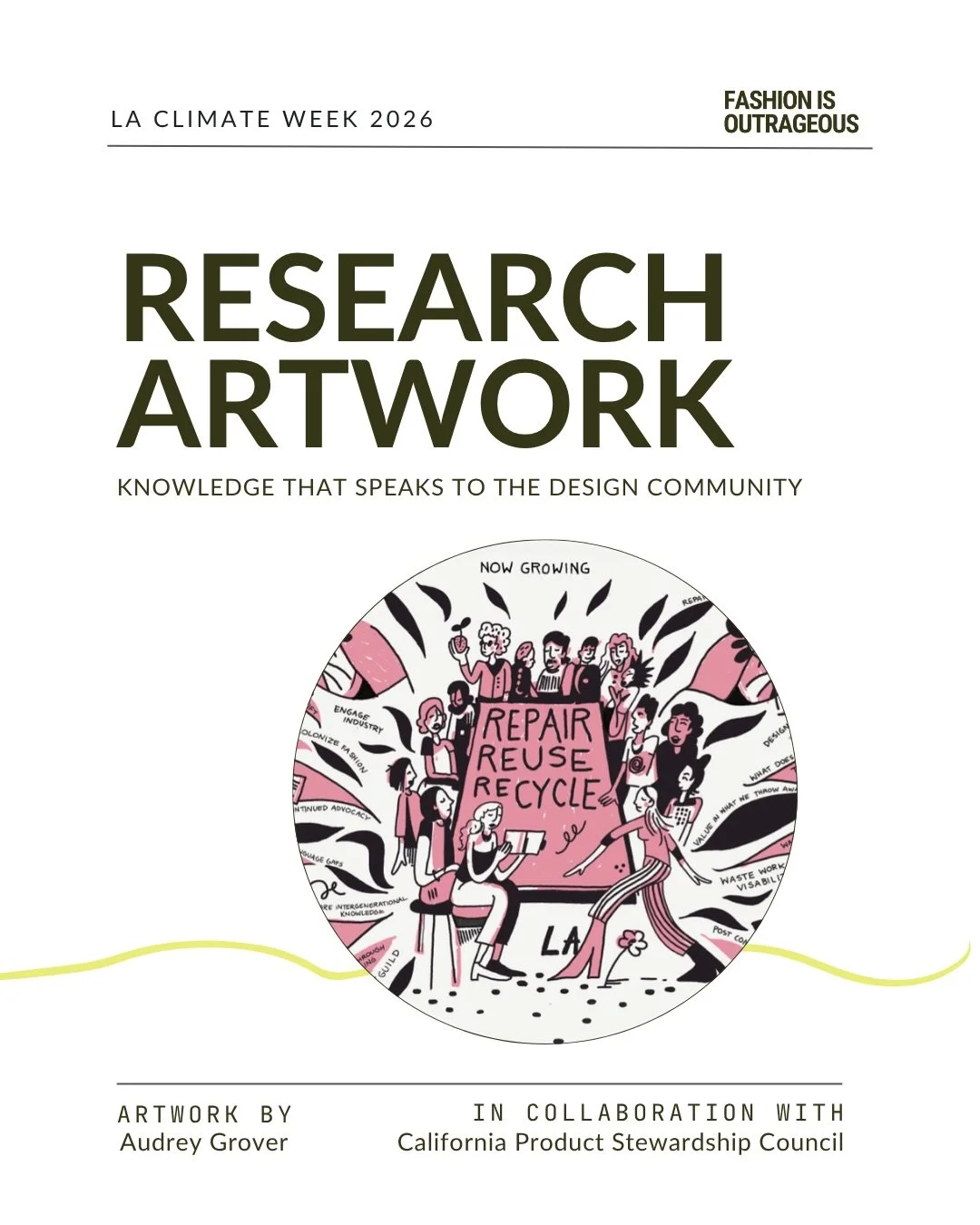 Learn from thought leaders about Textile EPR in California by downloading our educational research artwork!

We held a workshop as part of @laclimateweek 2026, and brought together brands, designers, buyers, upcyclers, waste diverters, policymakers a