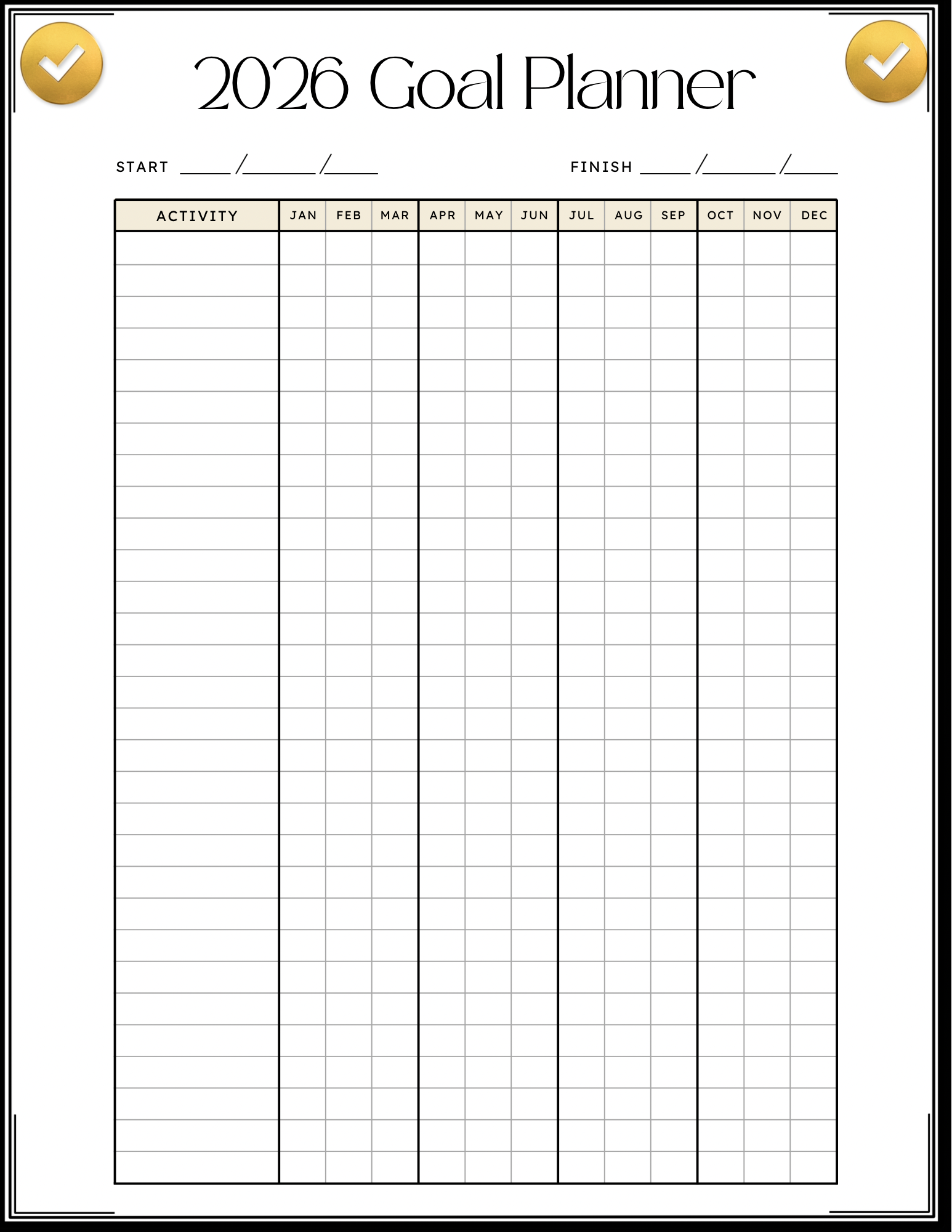 2026 Goal Planner Template