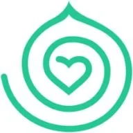 Discover healing logo of a spiral ending into a heart which looks like an onion with 3 layers