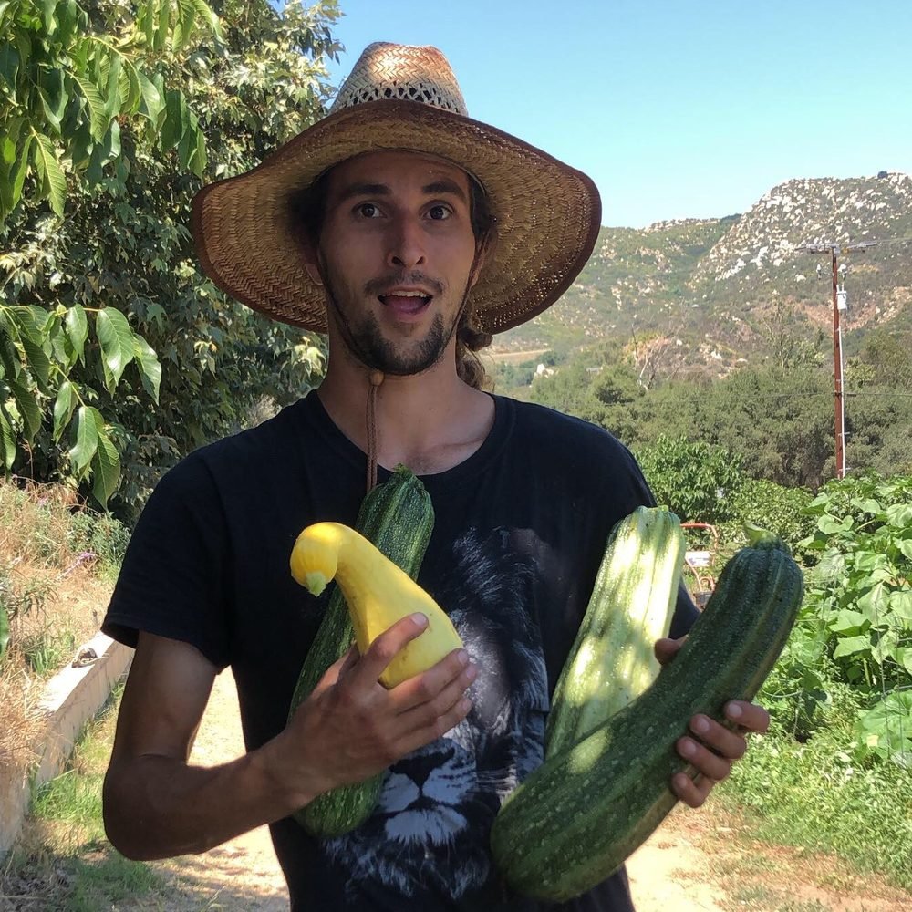 Sunny holding fresh squash