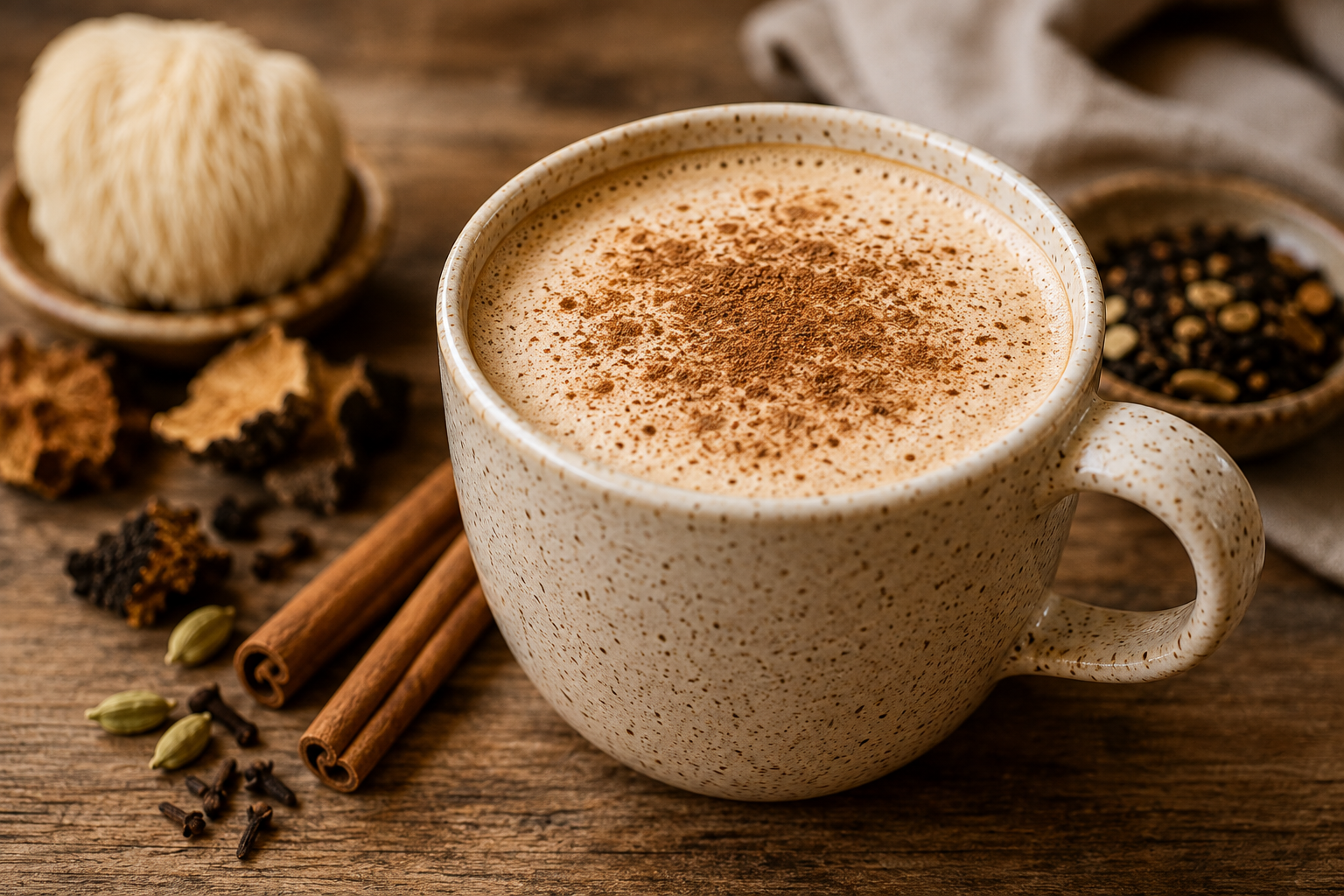 Morning Ritual Dirty Chai Latte Lion's Mane Cordyceps Reishi Turkey Tail Shiitake Maitake Coffee