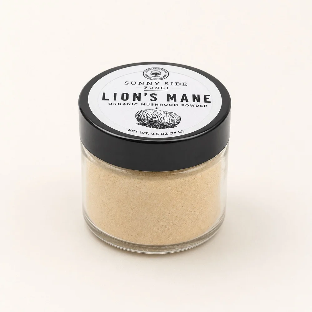 Jar of USDA Organic Lion’s Mane Mushroom Powder