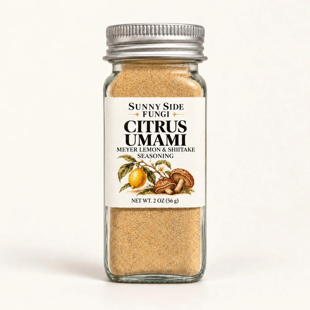 Citrus Umami Meyer Lemon & Shiitake Seasoning, 2 oz glass jar