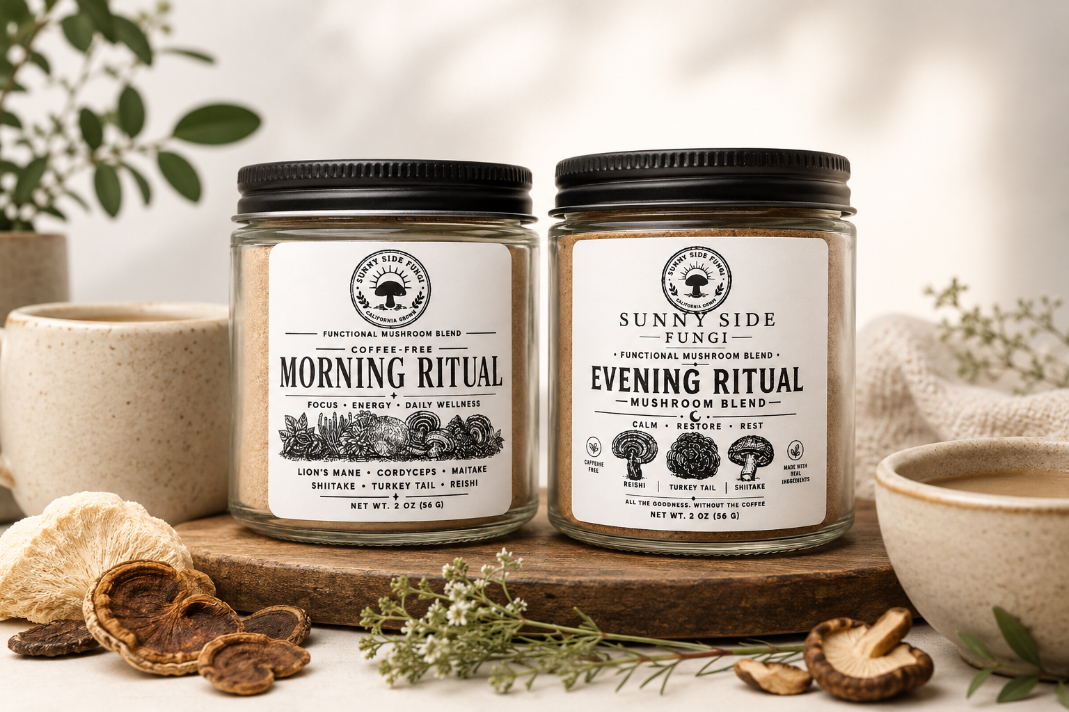 morning-evening-ritual-wellness-mushroom-blends-organic-fruiting body