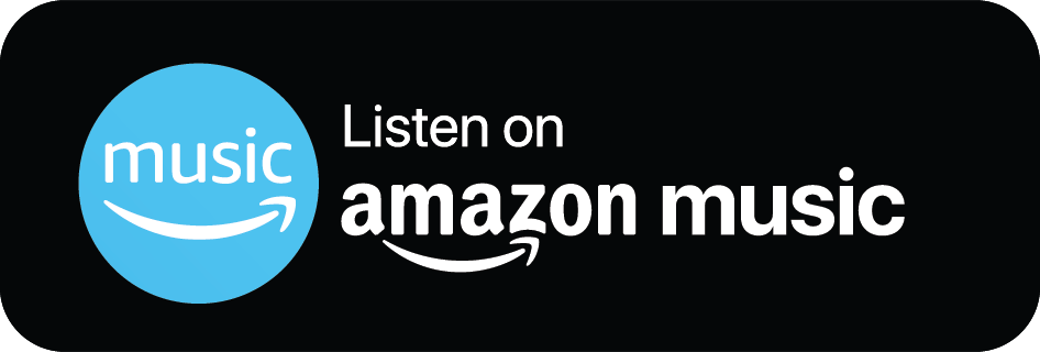 Amazon Music logo with text 'Listen on amazon music'