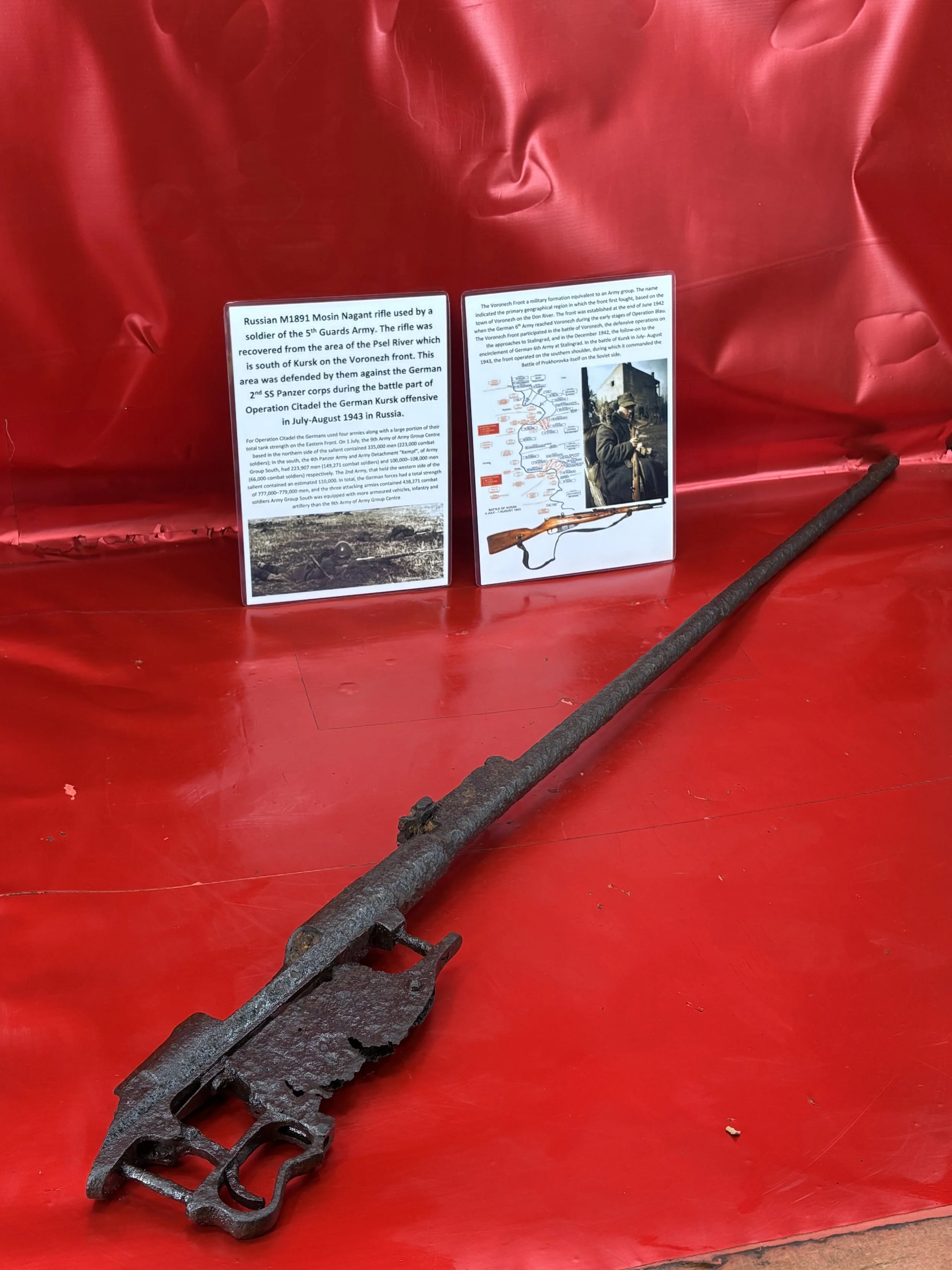 Russian M1891 Mosin Nagant rifle near complete lovely relic condition recovered in the area of the Psel River, south of Kursk on the July 1943 battlefield