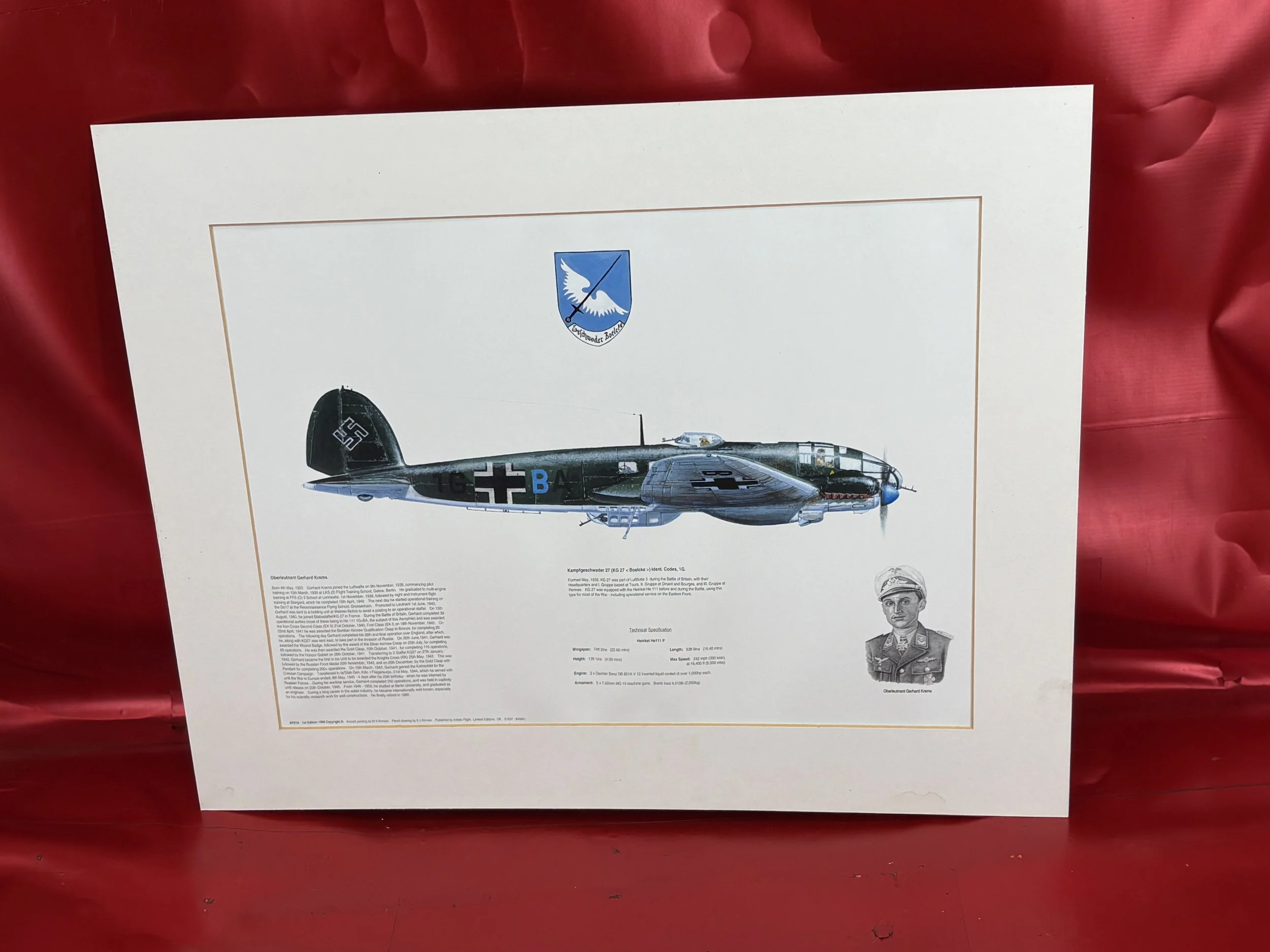 Heinkel He 111P – Kampfgeschwader 27 "Boelcke" Limited Edition Aviation Print
