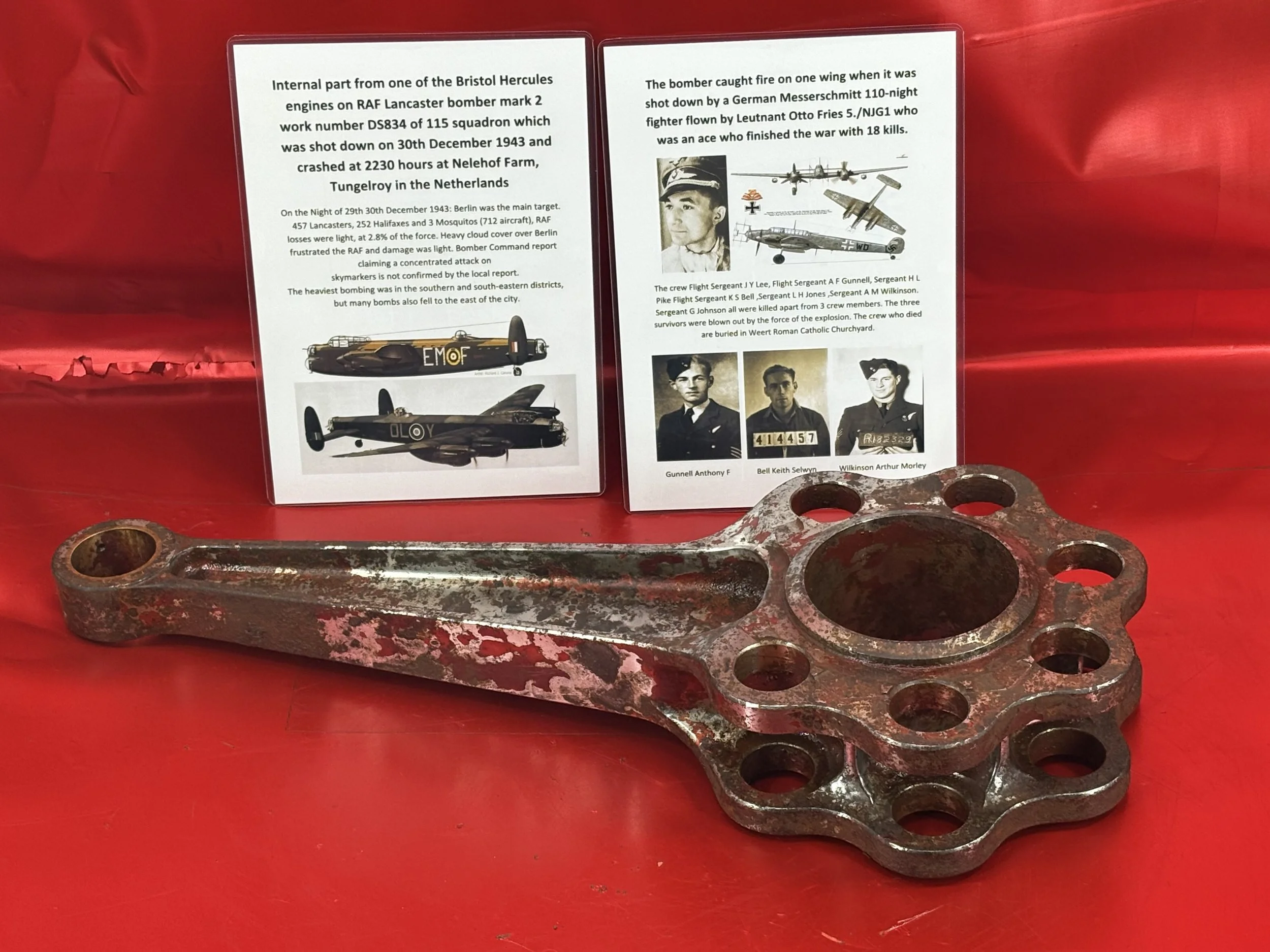 Very rare large clean internal part from one of Bristol Hercules engines on RAF Lancaster bomber mark 2 work number DS834 of 115 squadron which was shot down on 30th December 1943 in the Netherlands