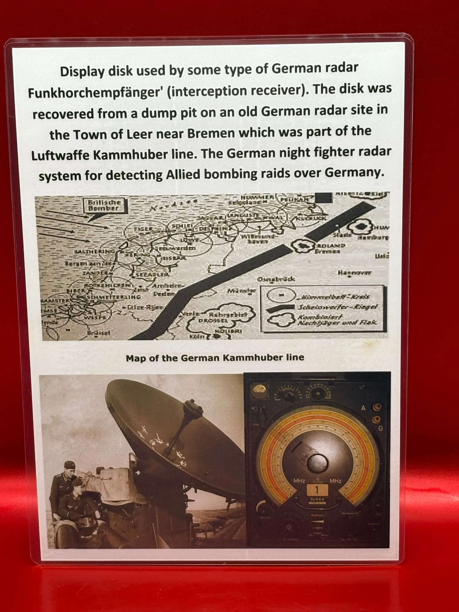 Relics from the Front | Display disk used by some type of German radar ...