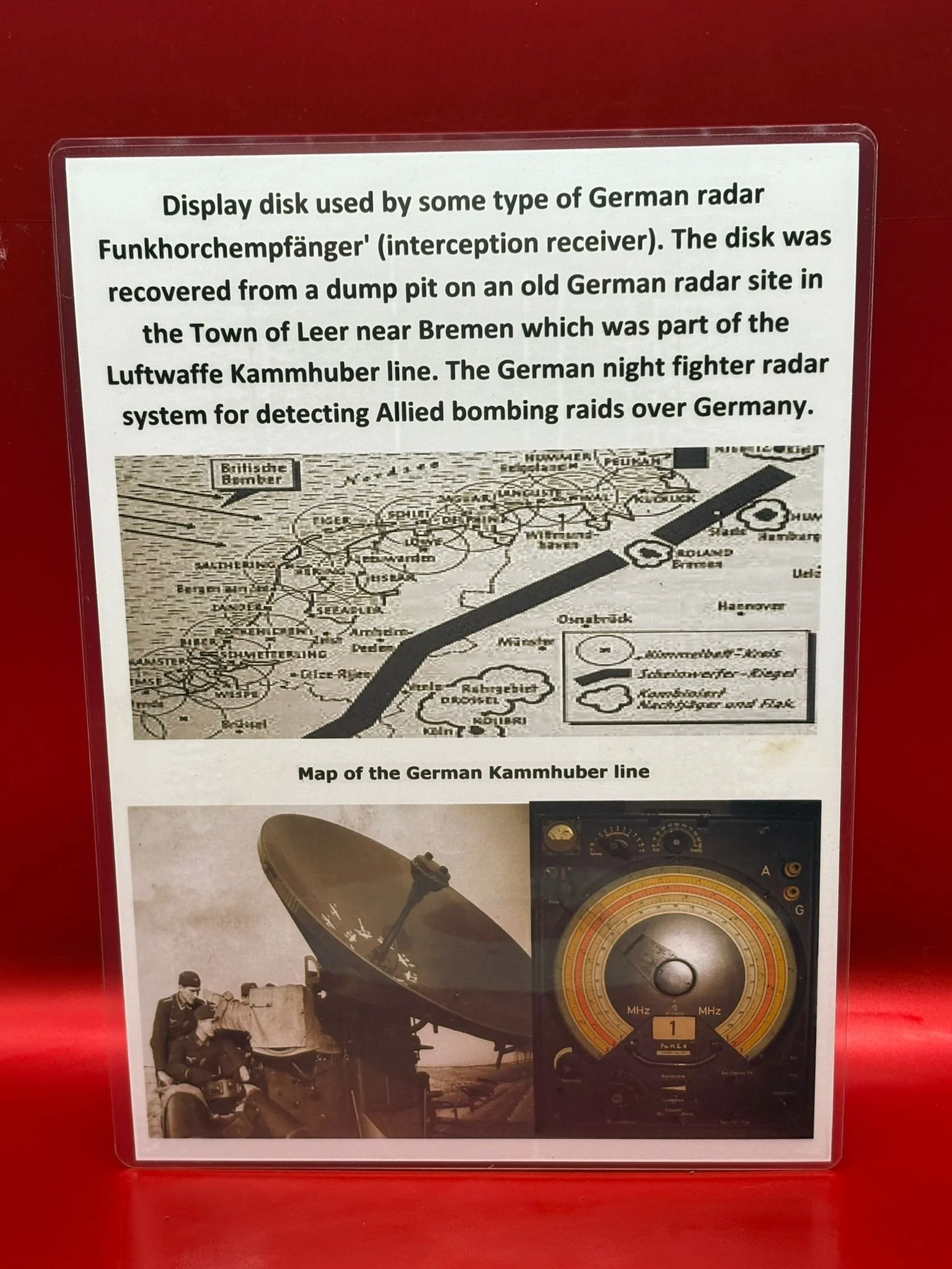 Relics from the Front | Display disk used by some type of German radar ...