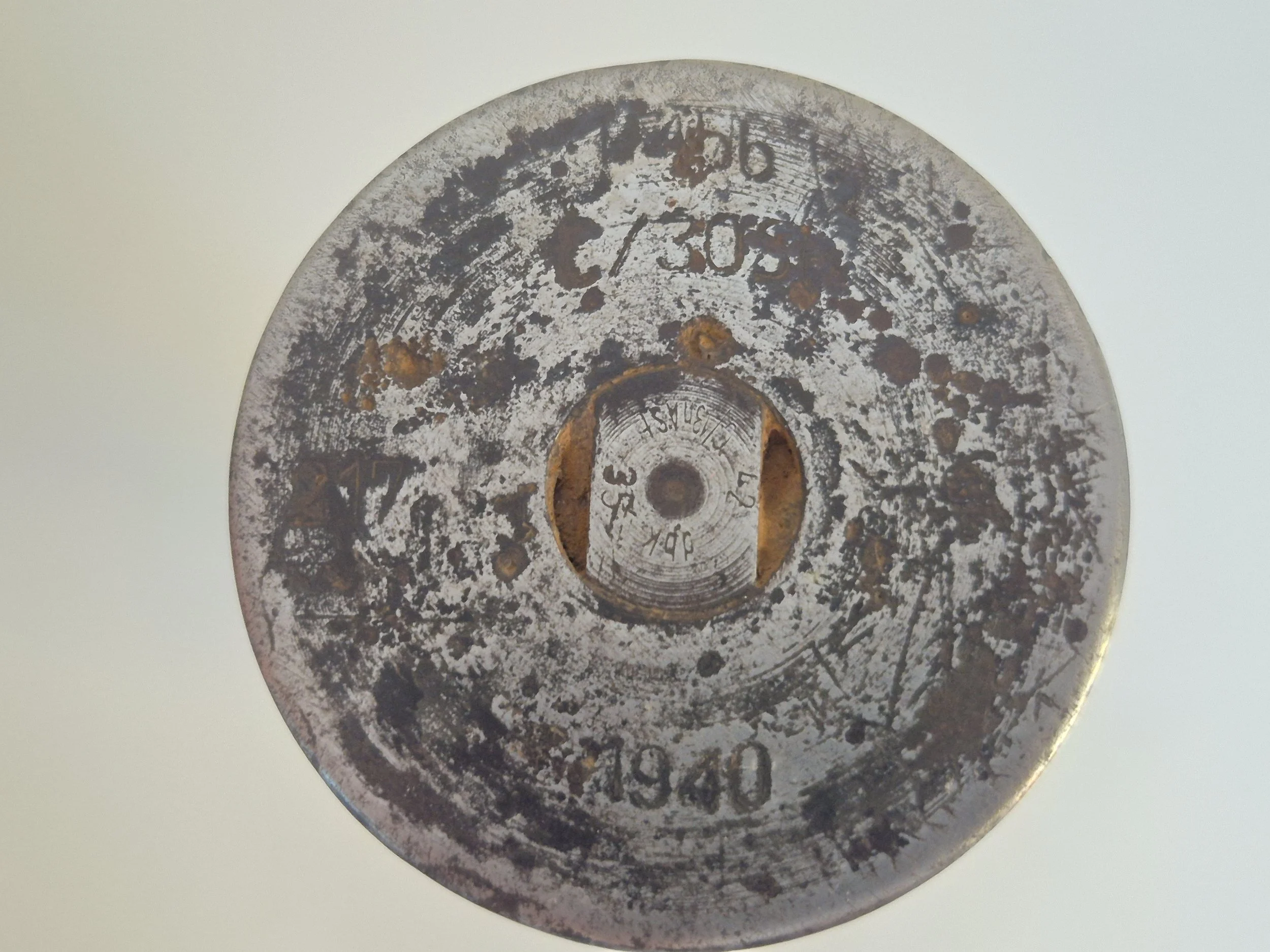 3.7cm Kriegsmarine C/30 medium flak  anti aircraft gun steel case dated 1940. Recovered from area of  Lorient naval base  over 30 years ago.