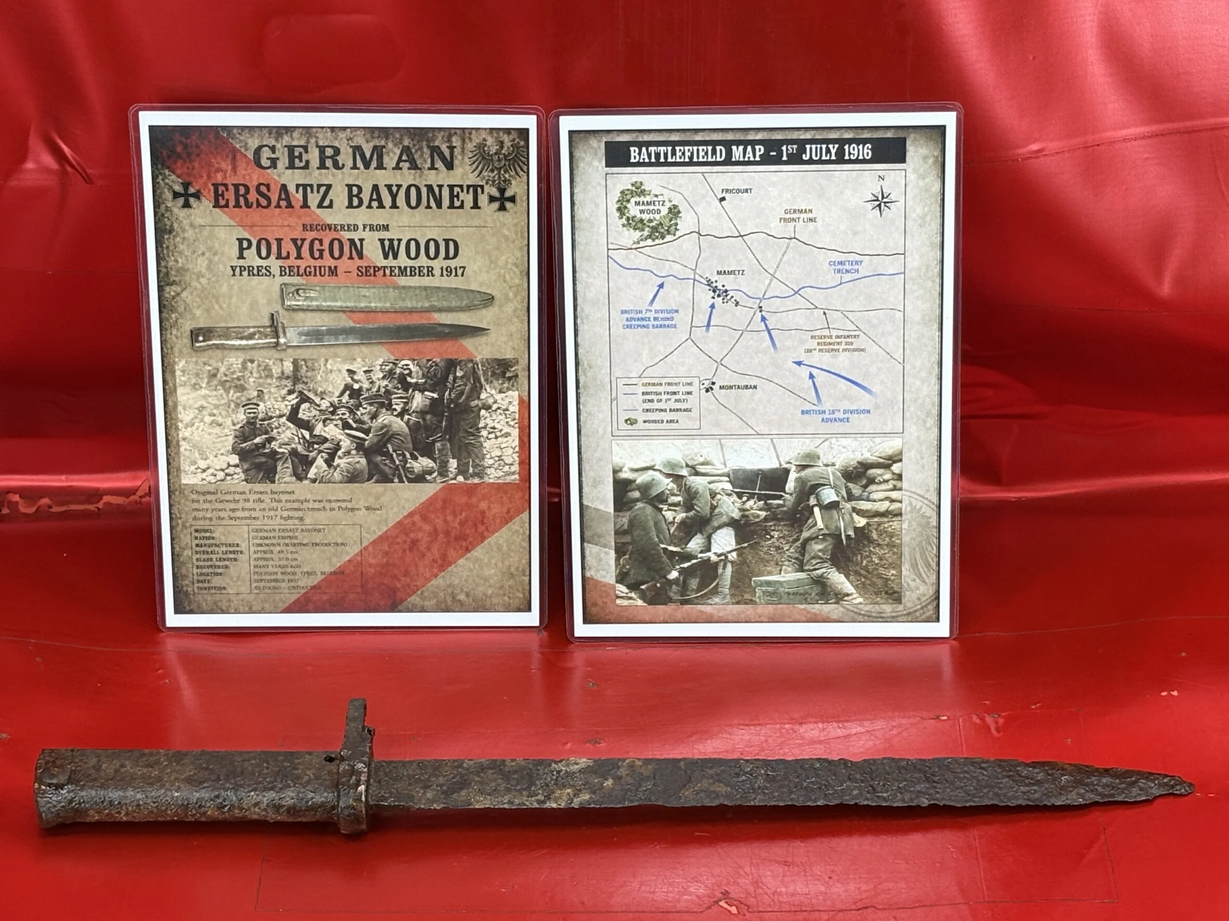 German Ersatz bayonet [lovely relic condition] recovered in Polygon wood from the September 1917 battle part of the third battle of Ypres in Belgium on the Western front