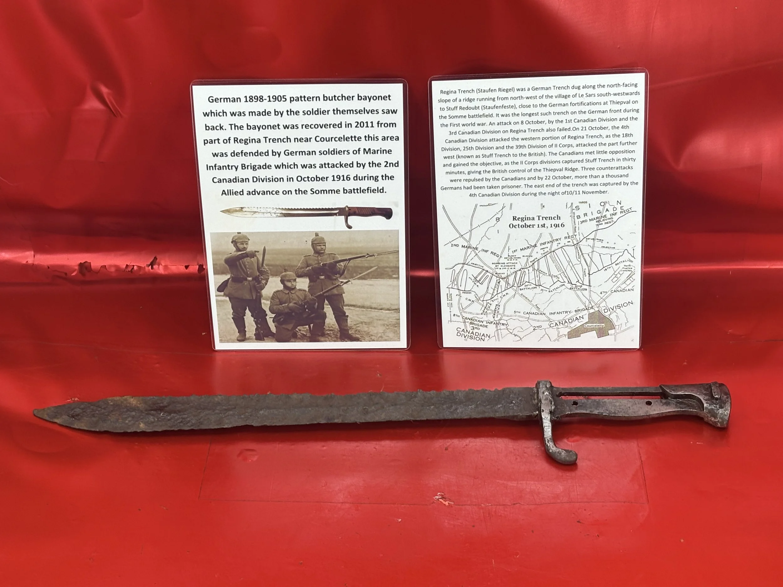 Very rare saw back German 1898-1905 pattern butcher bayonet,lovely relic,recovered in 2011 in Regina Trench near Courcelette the  October 1916 on the Somme