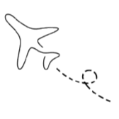 Un aeroplano che vola nello spazio con stelle.