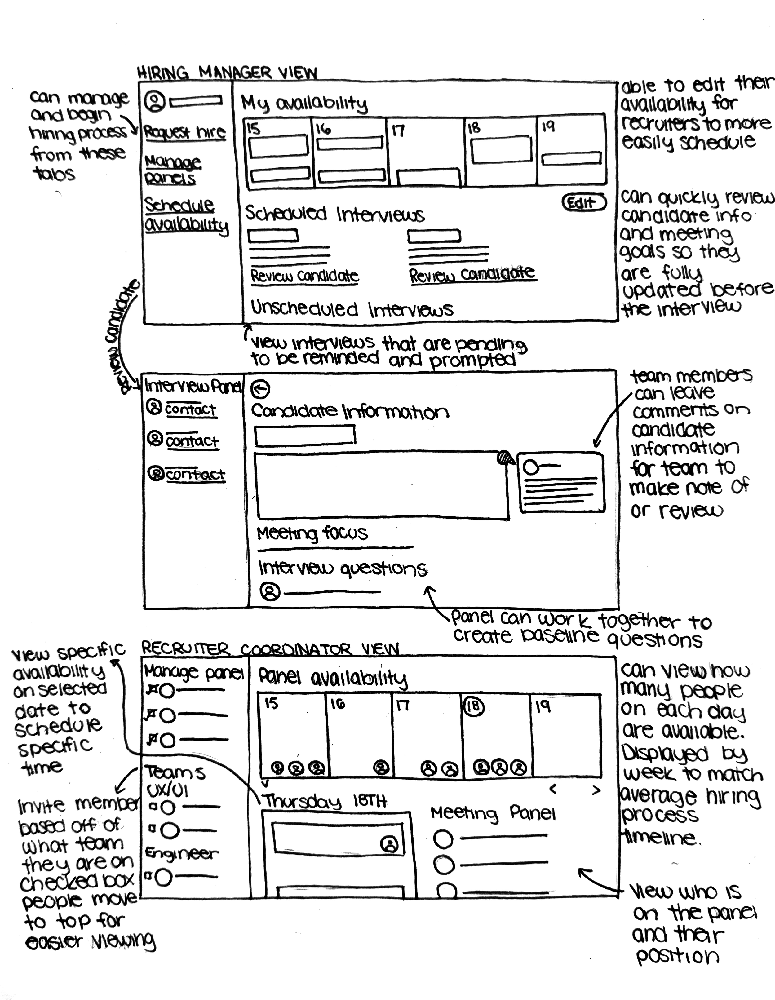 Following the Crazy 8 exercise, I selected three screens to develop into solution sketches based on team feedback. This step allowed for more intentional design decisions and a clearer focus on the user journey. 