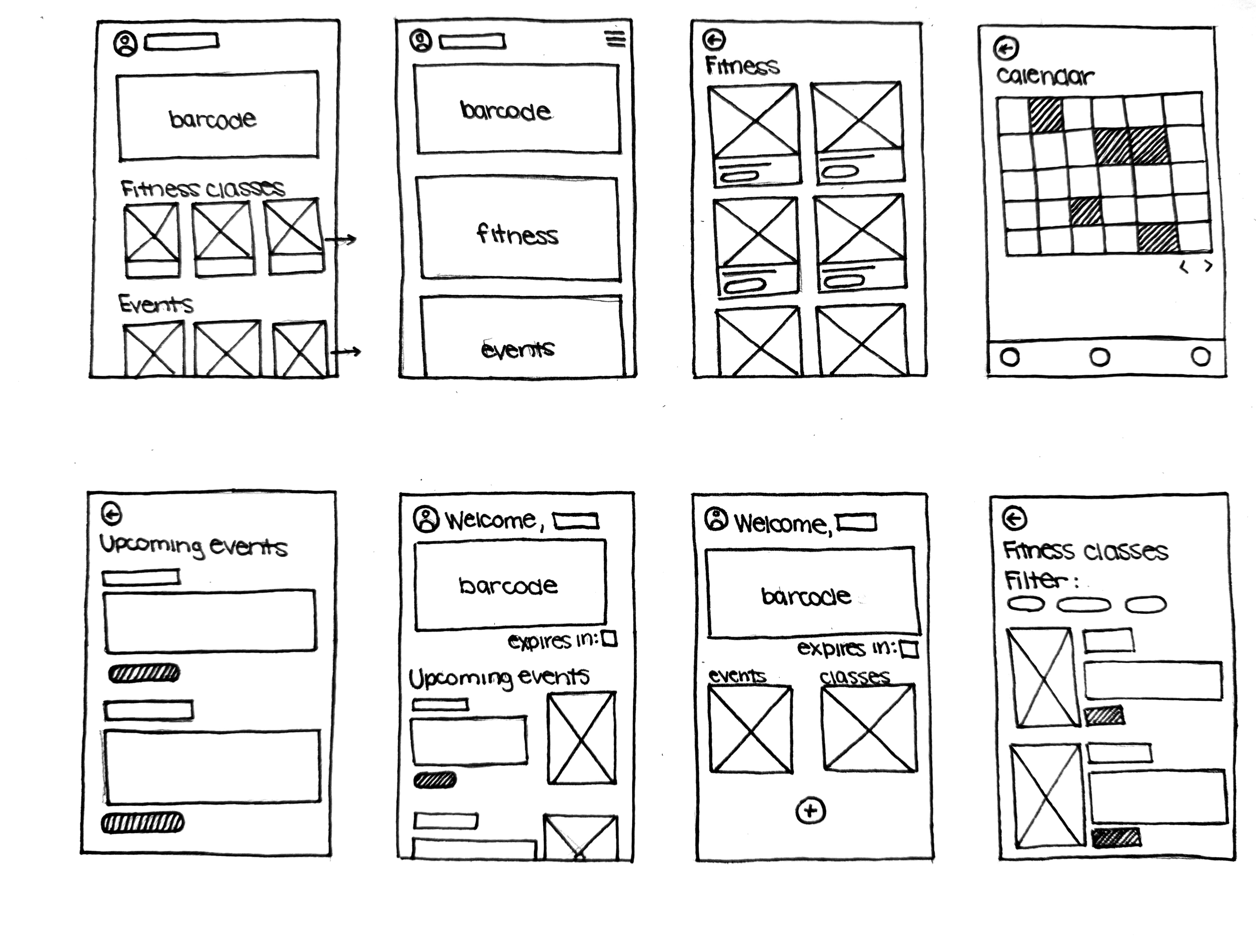 After reviewing the existing app and conducting an informal heuristic evaluation, we completed a Crazy 8 exercise. During this process, I explored design solutions across multiple tabs to expand the range of ideas and potential approaches. 