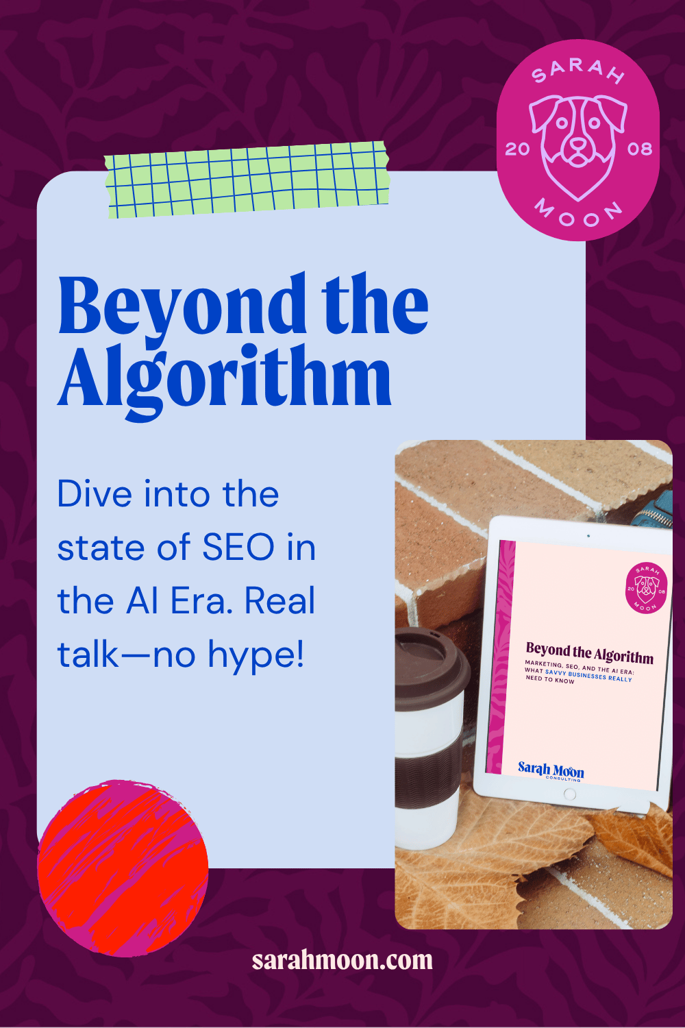 Mockup of the beyond the algorithm ebook from Sarah MOon 