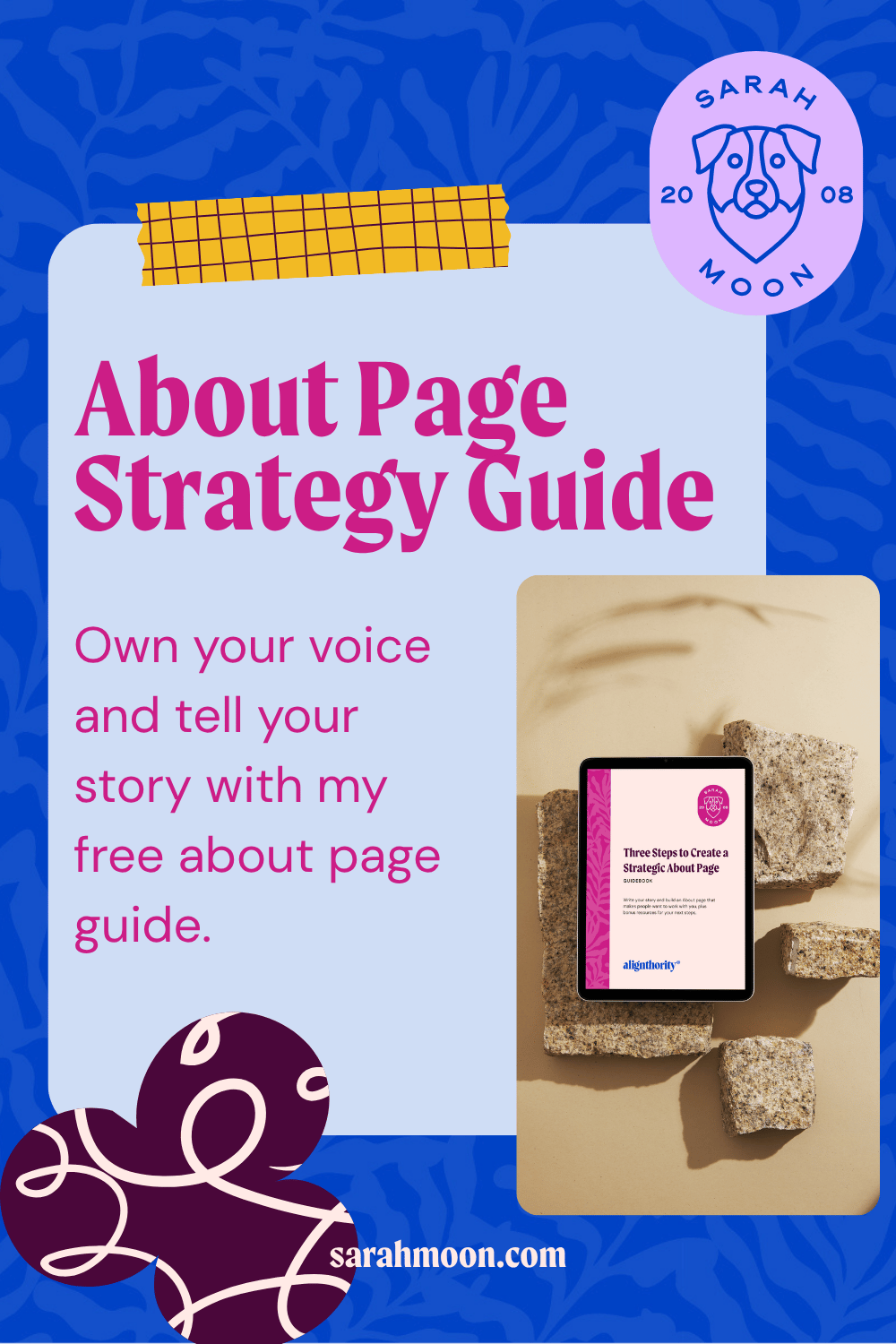 Mockup of an ebook the about page strategy guide
