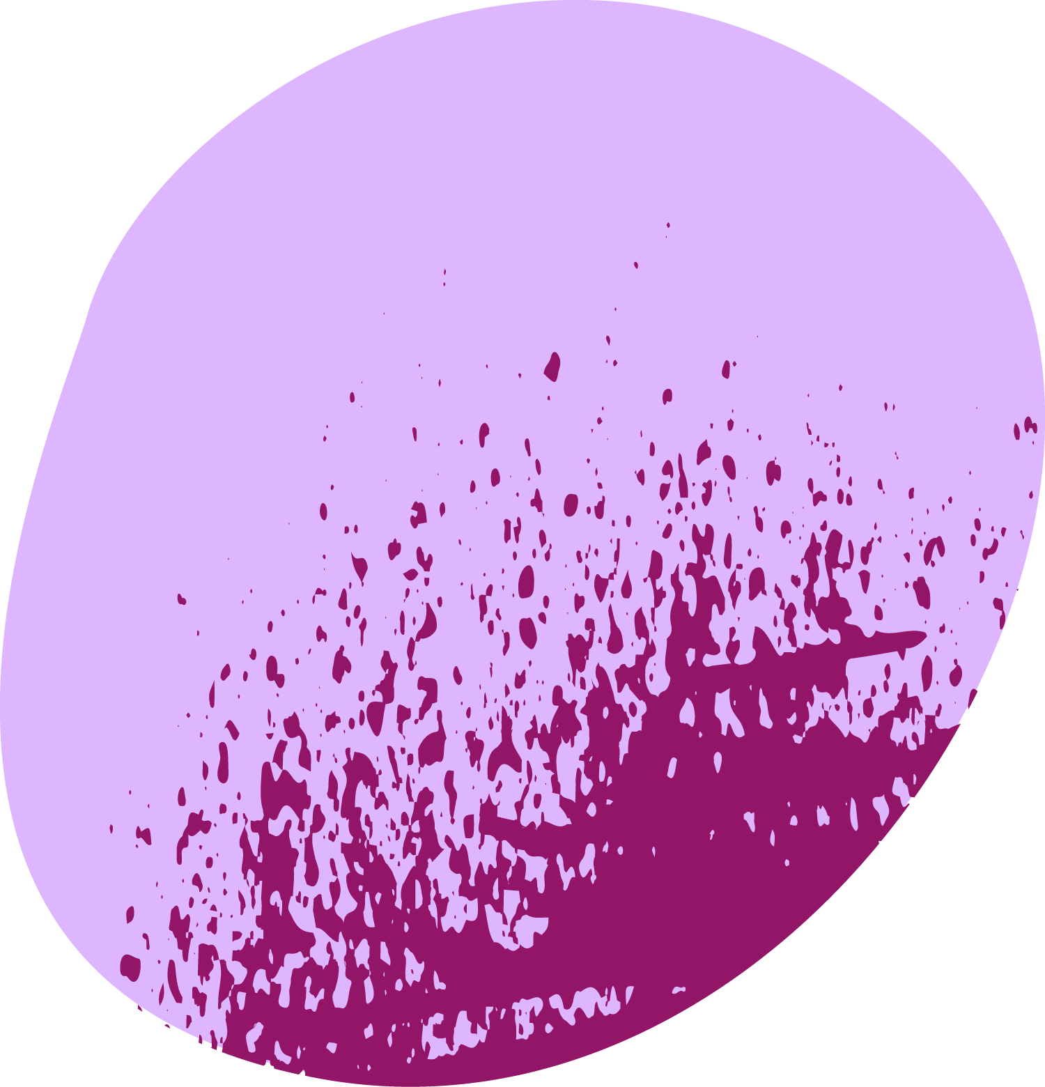 Abstract image with purple and lavender hues and scattered darker purple spots.