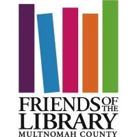 Colorful book spines representing Friends of the Library, Multnomah County.