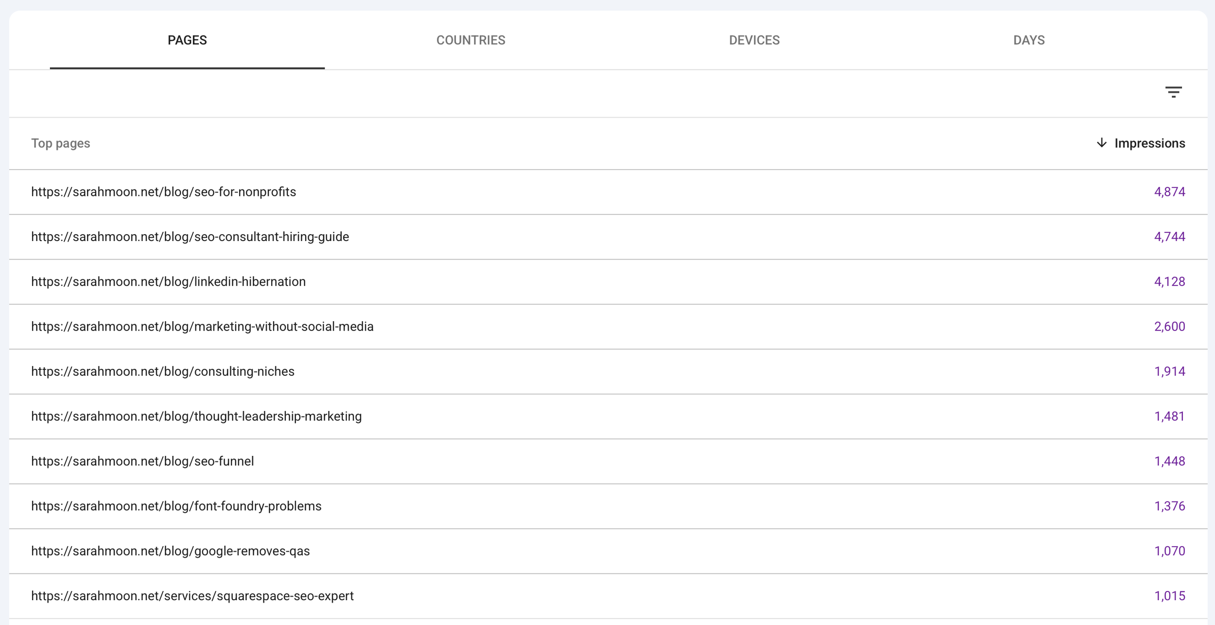 Screenshot o  the generative search panel in Google Search Console.