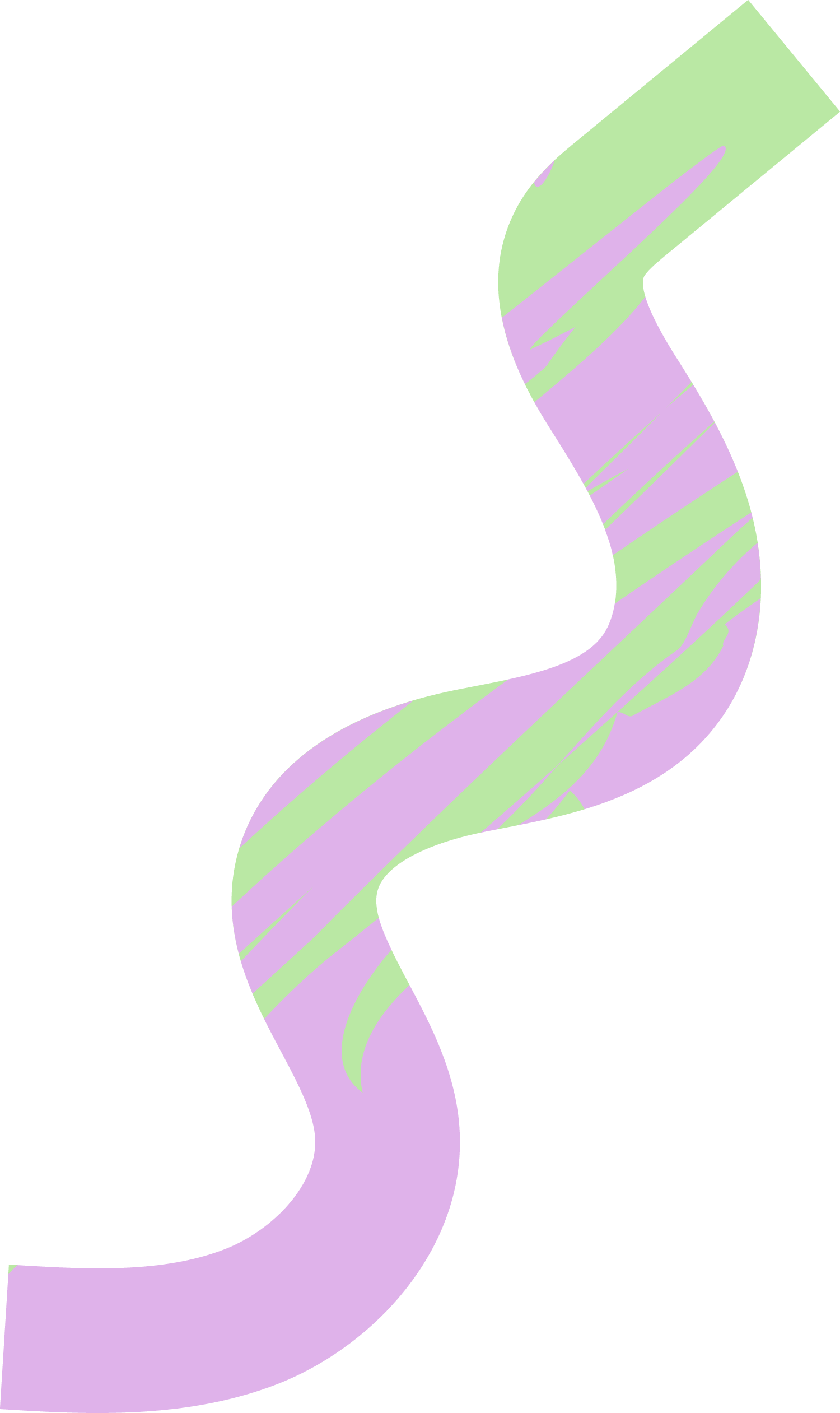 Abstract illustration of a purple and green s