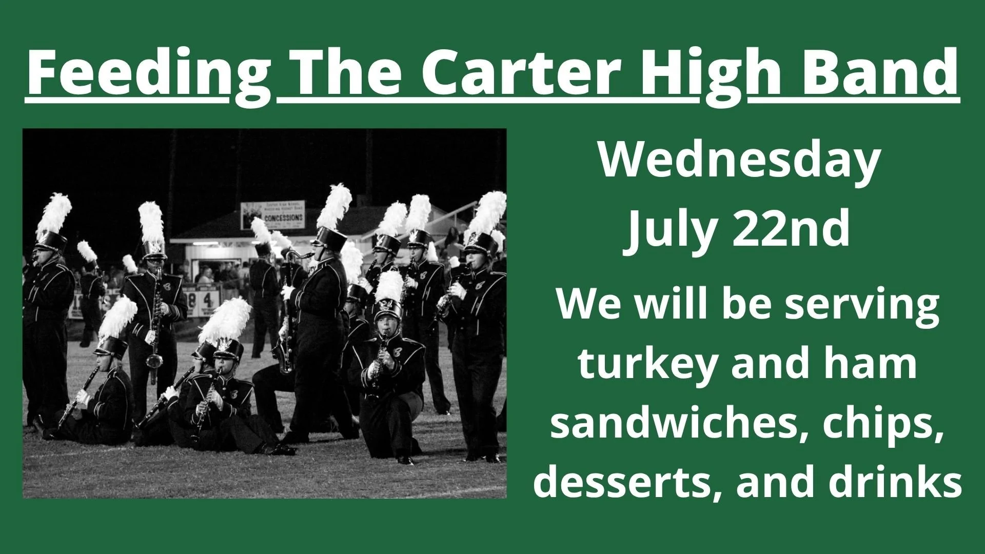 Feeding the Carter High School Band