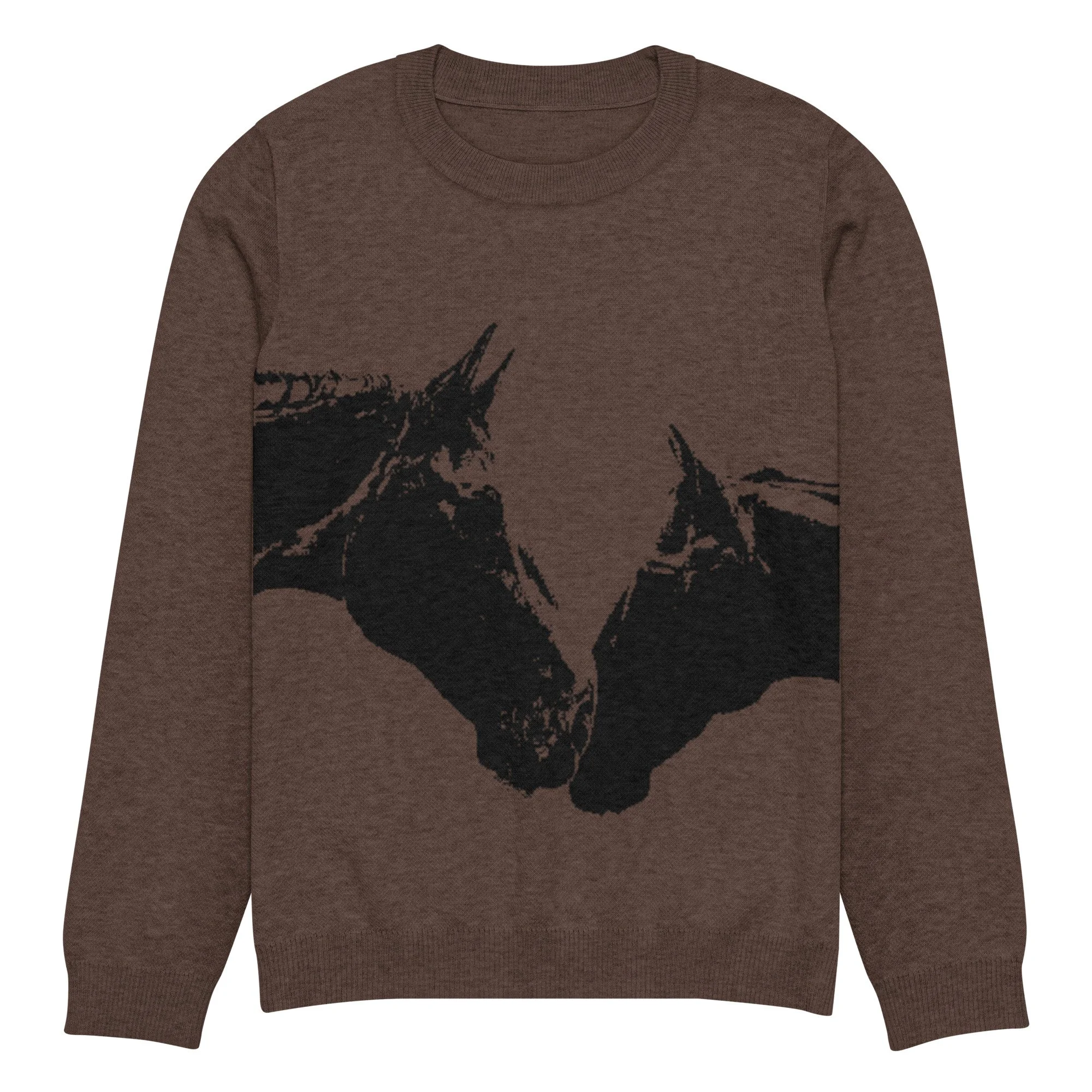 Two Hearts Crewneck Sweater in Chocolate