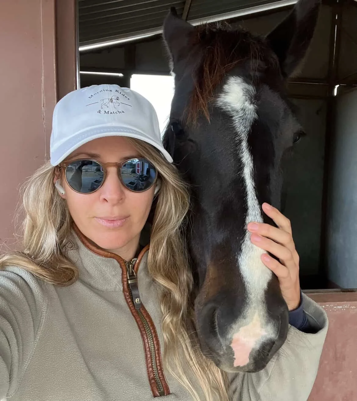 Our gorgeous @elizajanebrazier in her @stcheval Limited  Edition &ldquo;Morning Rides &amp; Matcha&rdquo; Dad Hat! She is an amazing writer and horse lover! Check out her  equestrian themed novel &ldquo;Girls and Their Horses&rdquo;. 
&bull;
Don&rsqu
