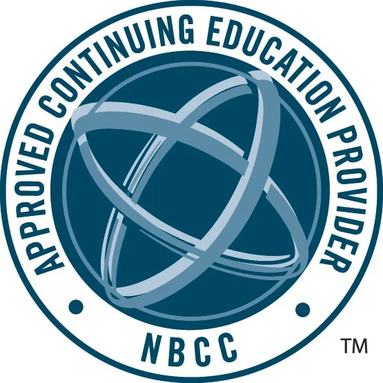 Logo of NBCC with a globe and the text 'Approved Continuing Education Provider' around it.